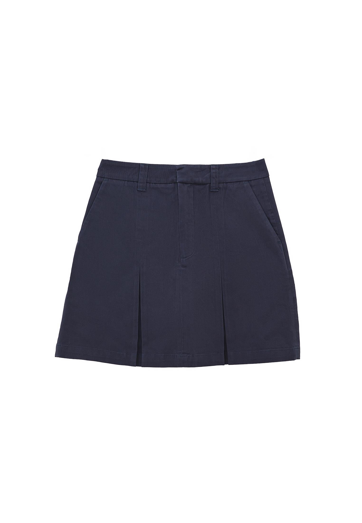 Cotton Slim Fit Mini Skirt - MIDNIGHT