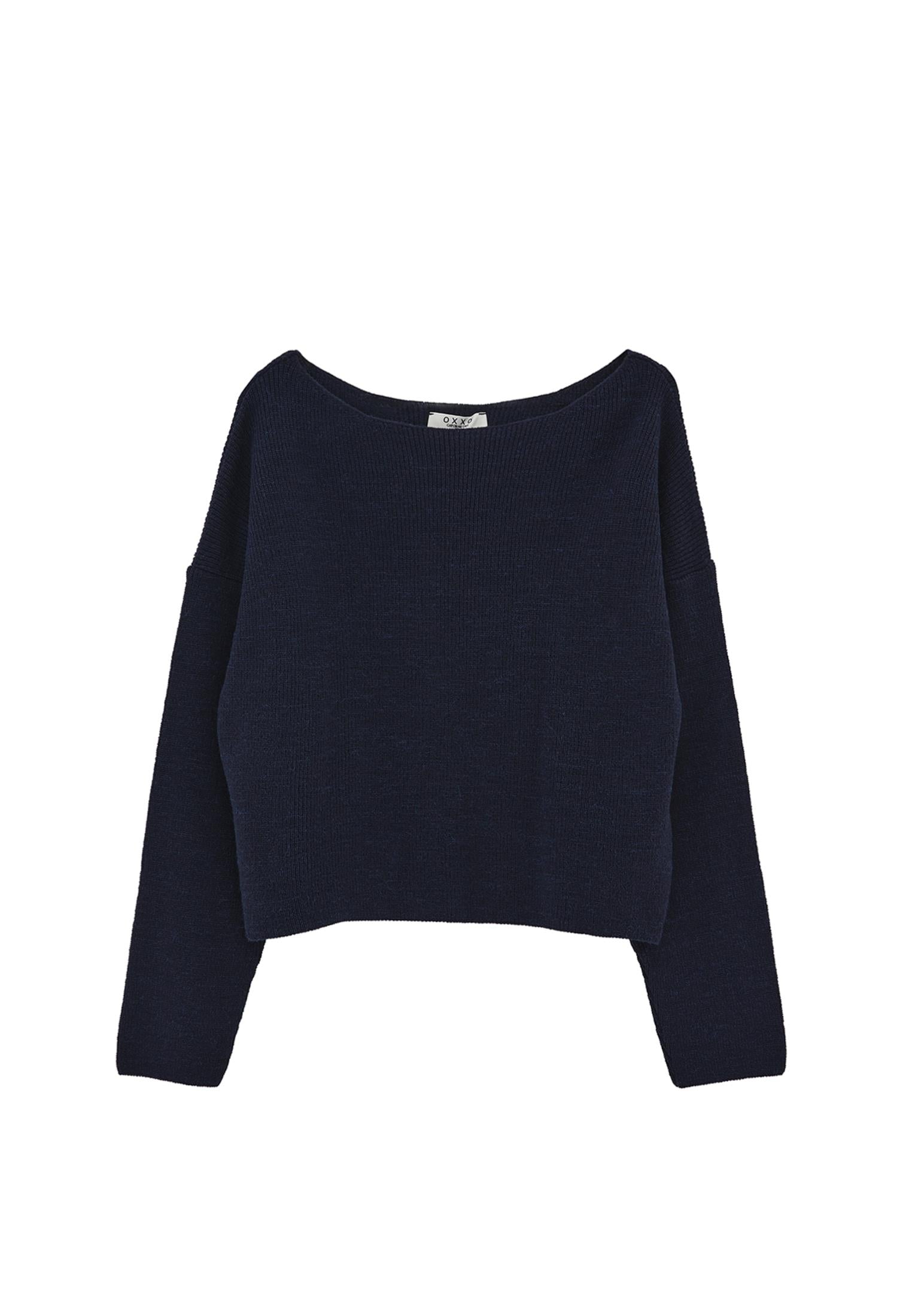 Boat Neck Polyamide Sweater - MIDNIGHT