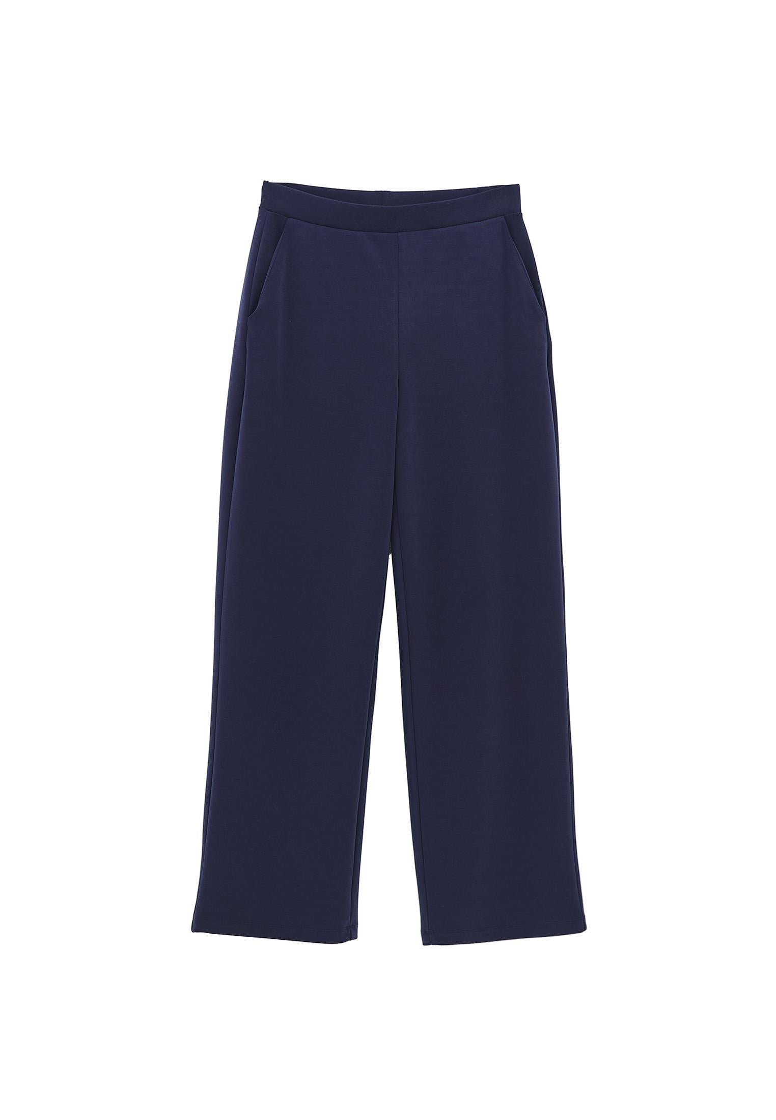 High Waist Standard Straight Leg Pants - MIDNIGHT