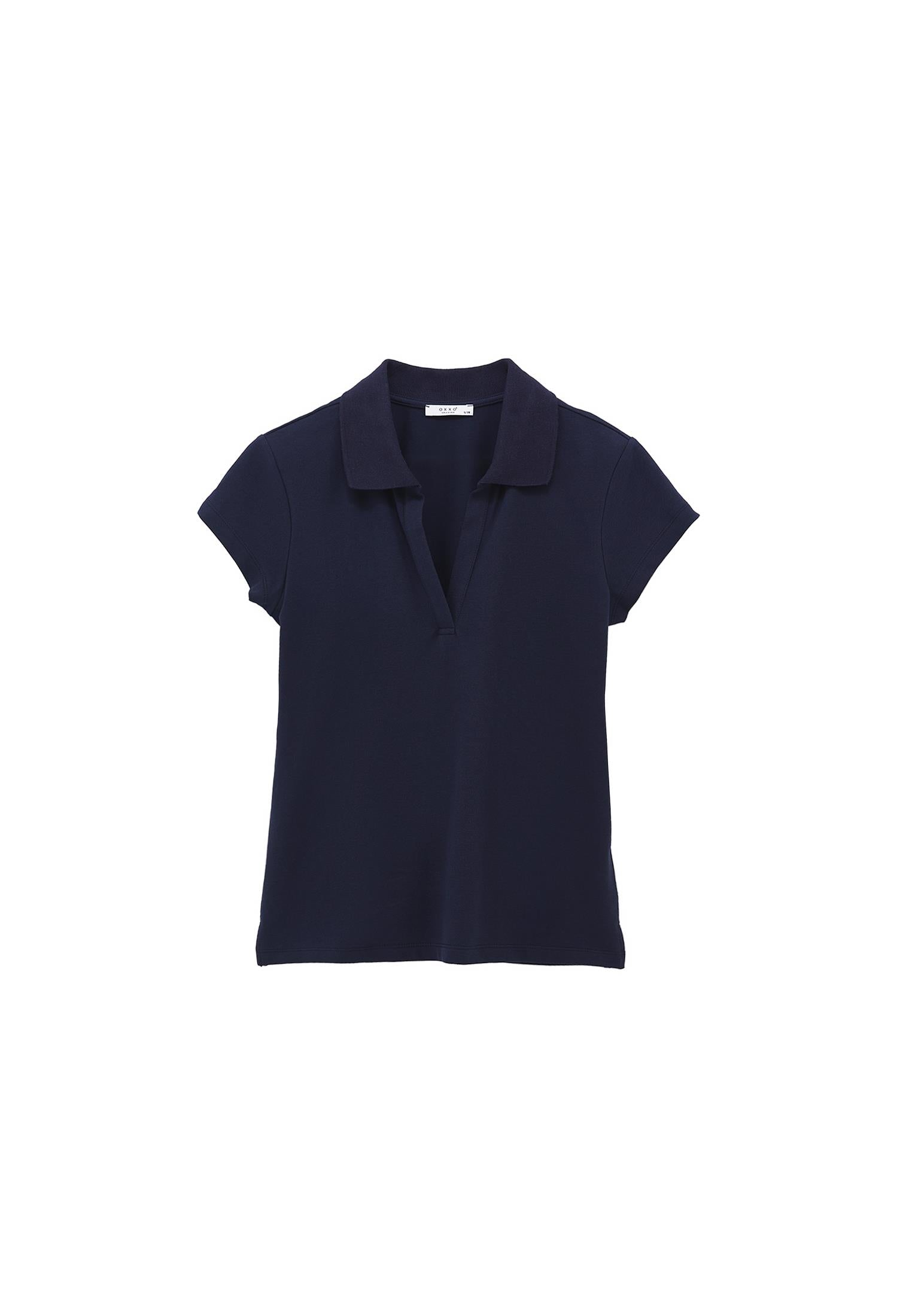 Polo Collar Short Sleeve Standard T-Shirt - MIDNIGHT
