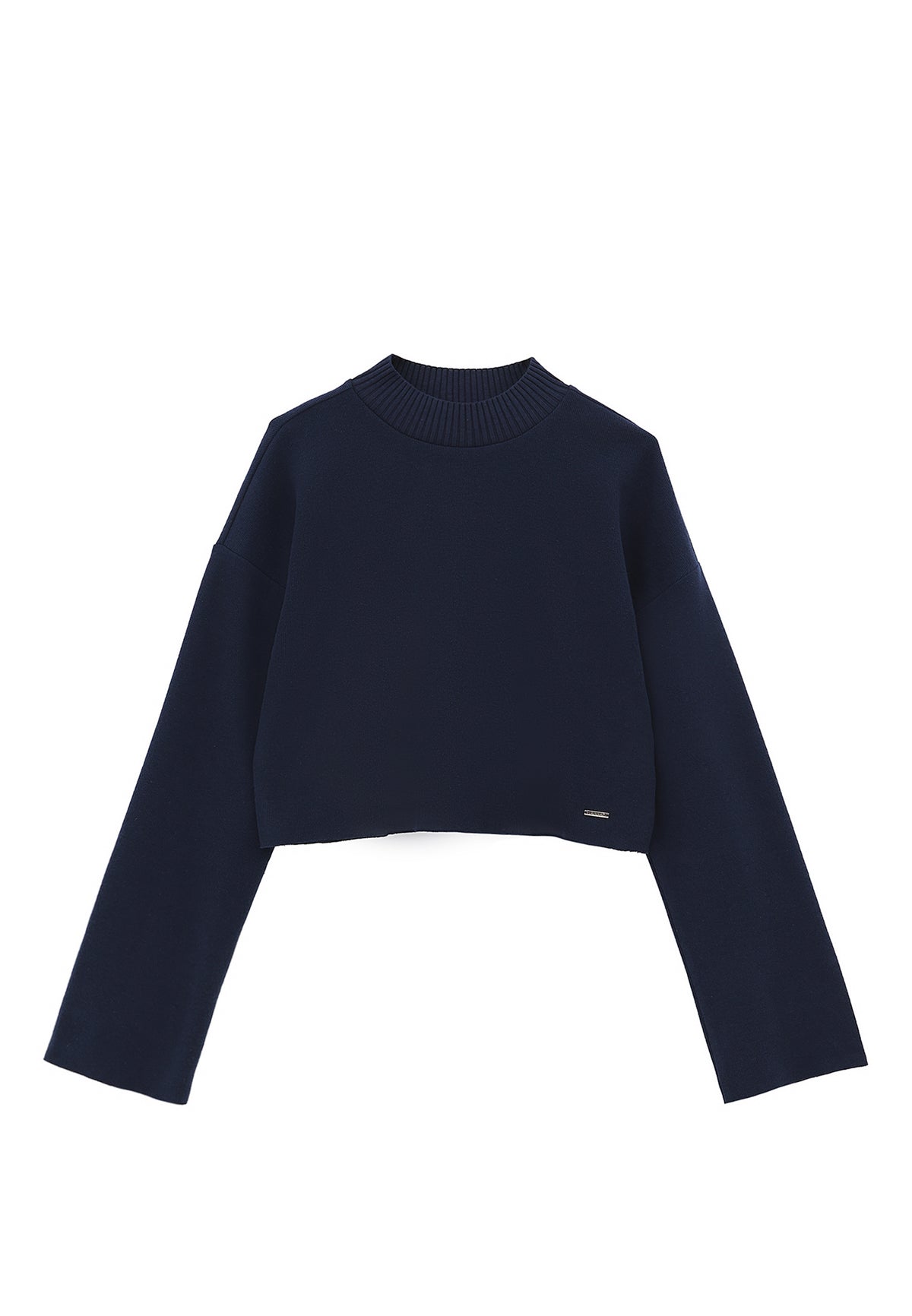 High Neck Cropped Sweater - MIDNIGHT