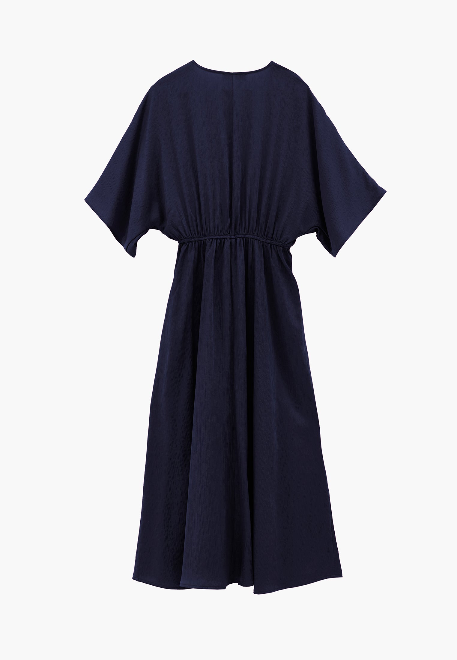 V-Neck Batwing Sleeve Long Dress - MIDNIGHT