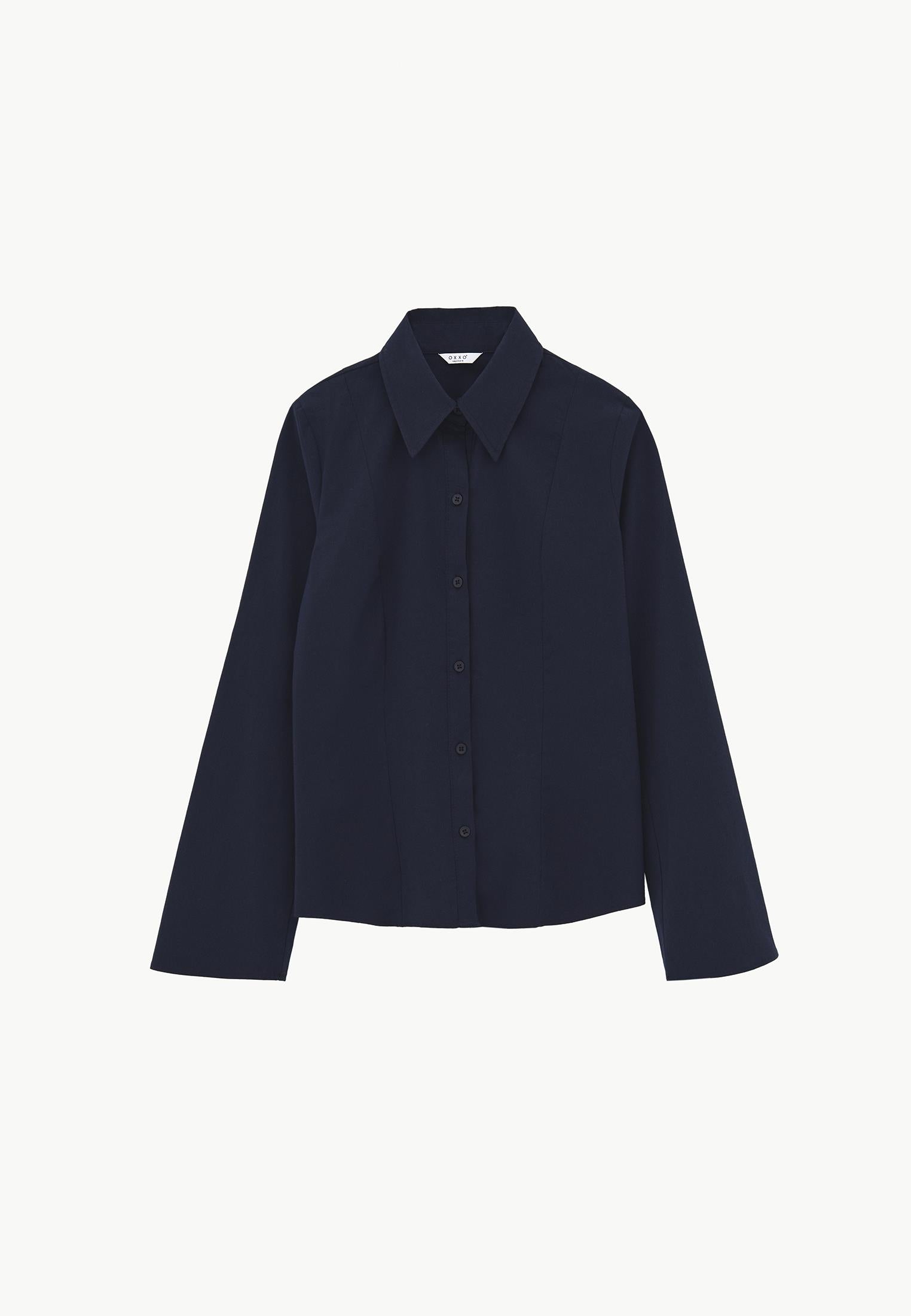 Buttoned Long Sleeve Shirt - MIDNIGHT