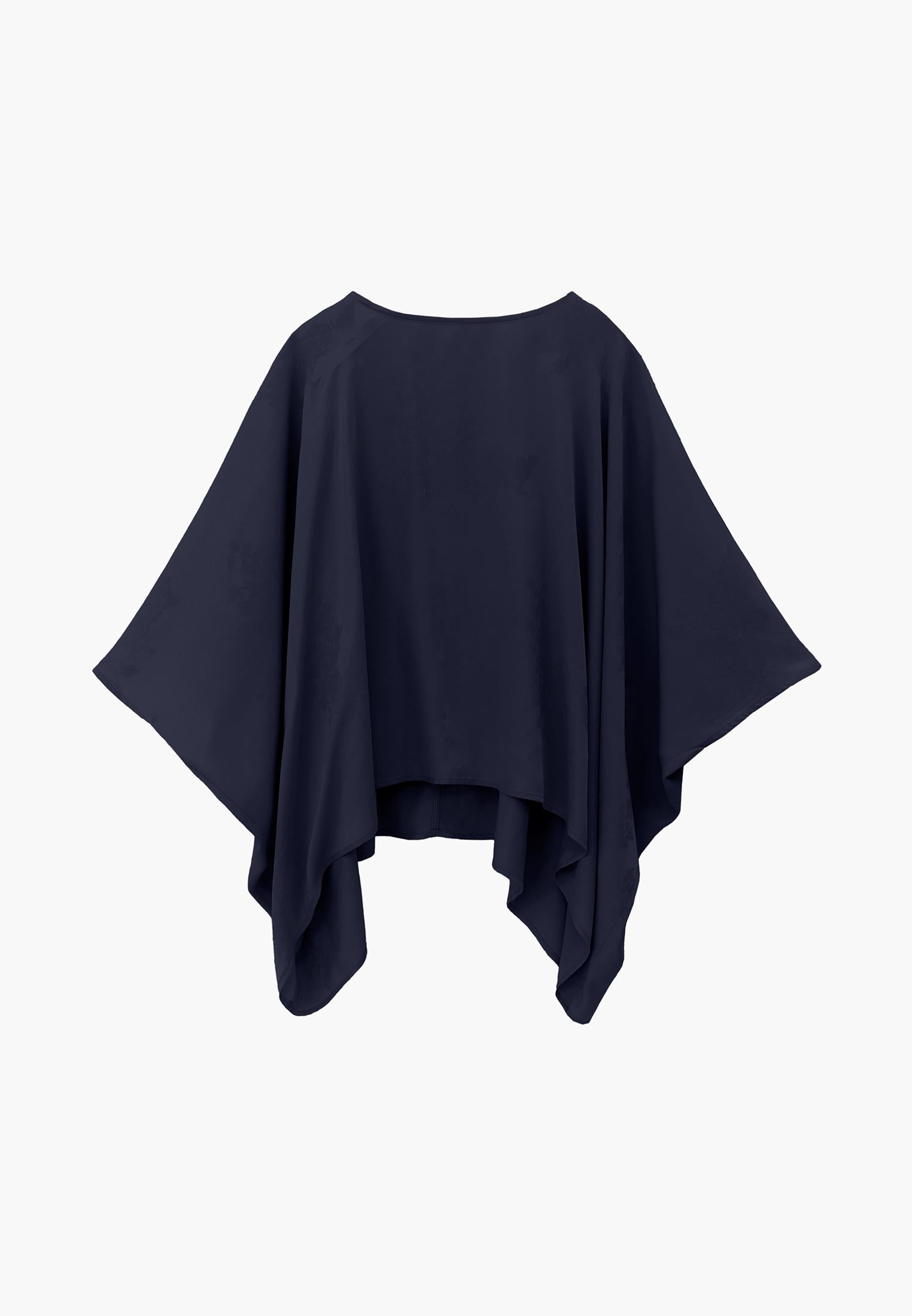 Boat Neck Batwing Sleeve Blouse - MIDNIGHT