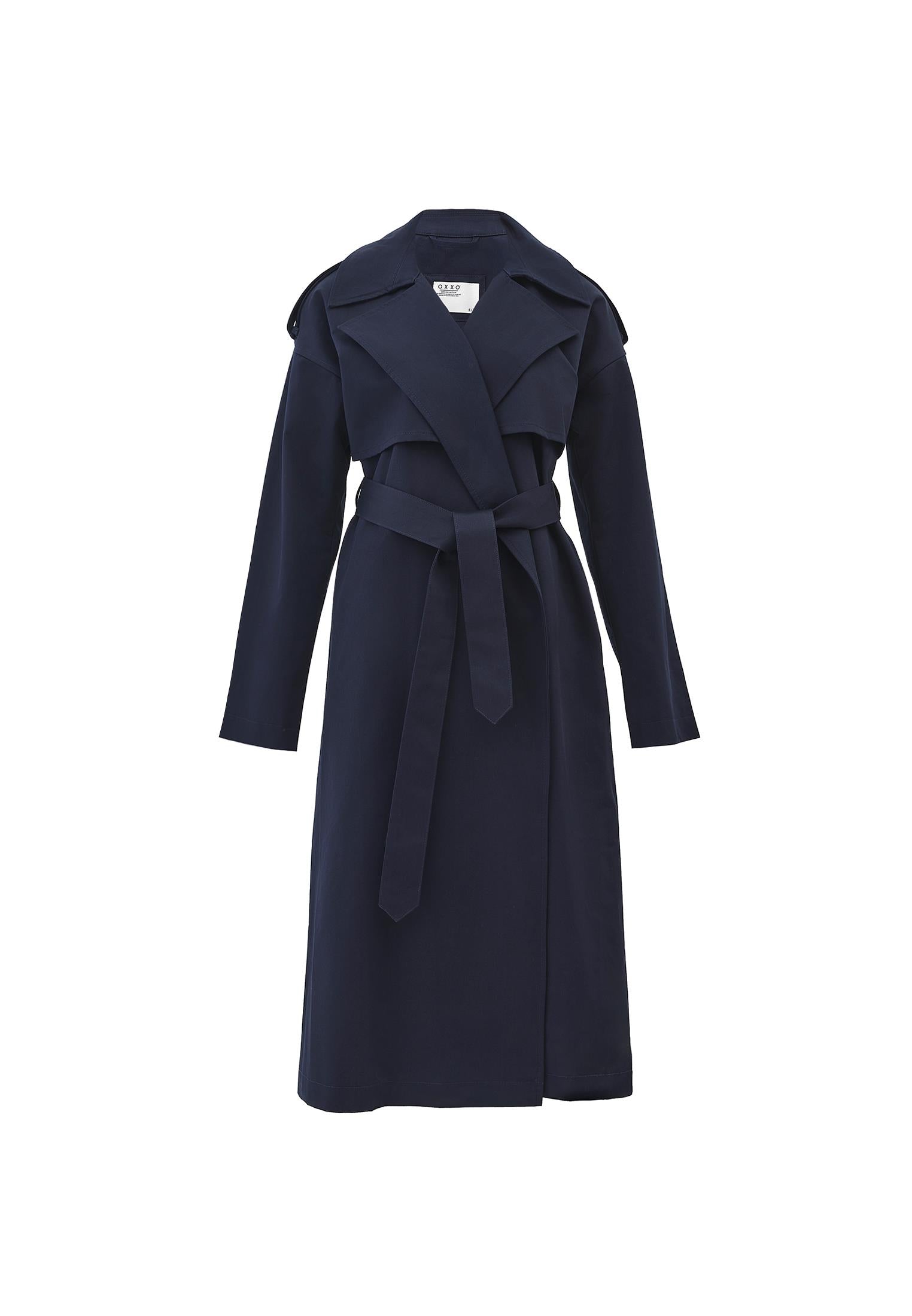 Cotton Belted Trenchcoat - MIDNIGHT