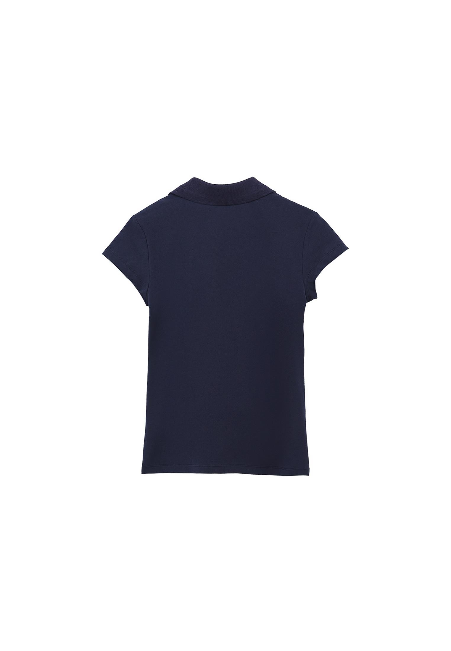 Polo Collar Short Sleeve Standard T-Shirt - MIDNIGHT