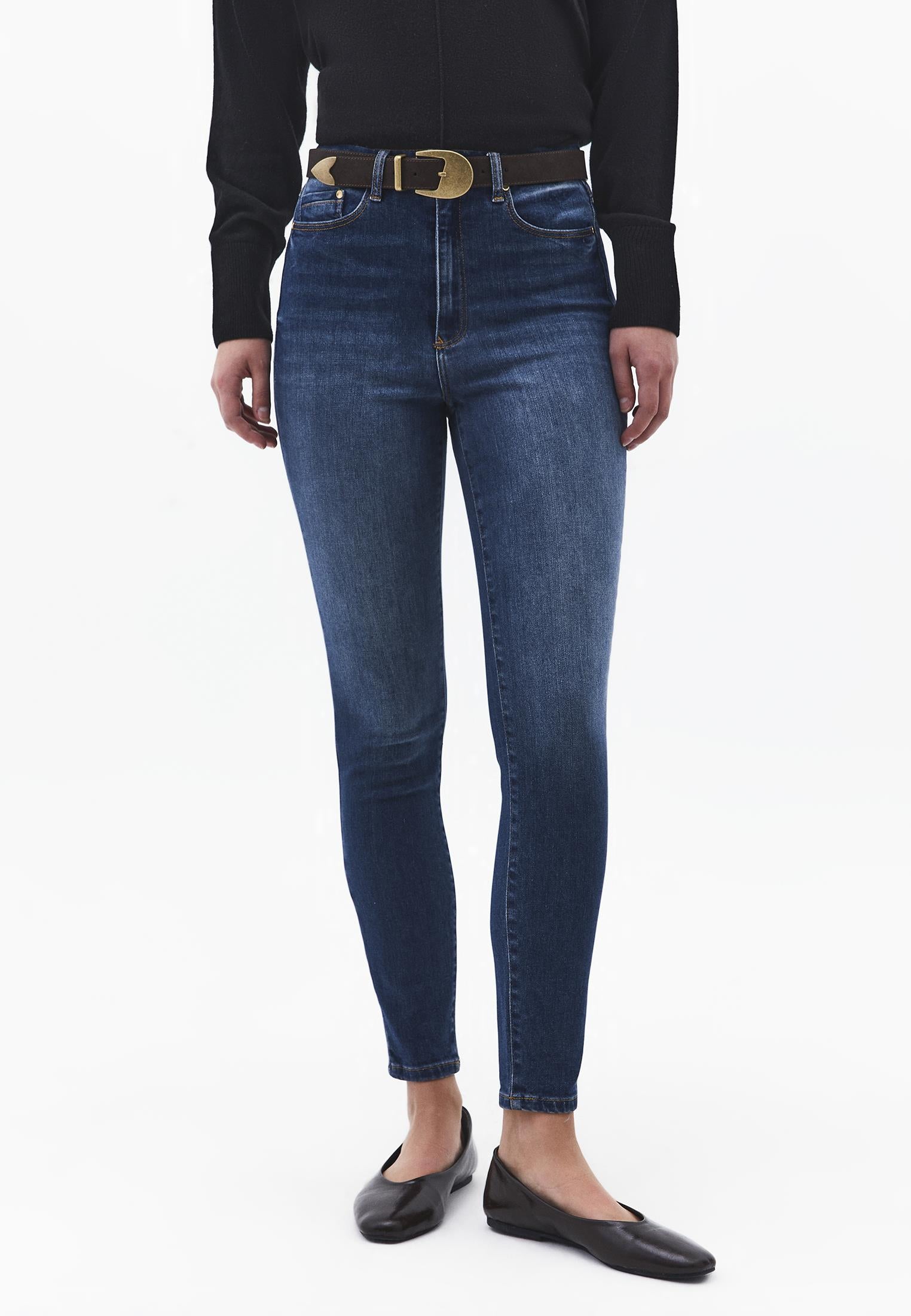 Skinny Ultra High Waist Jeans - MID BLUE DENIM