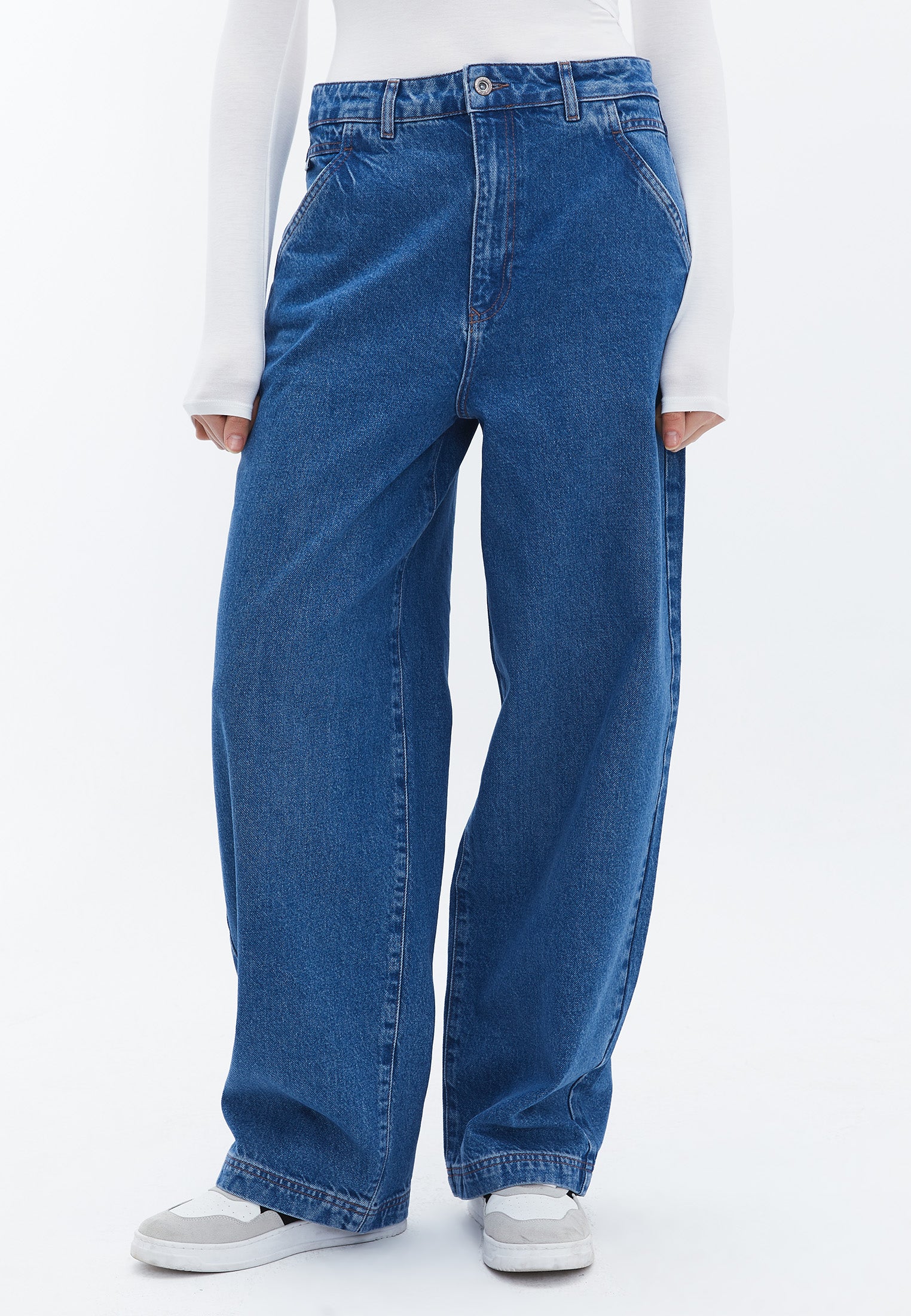 Skater Pants - MID BLUE DENIM