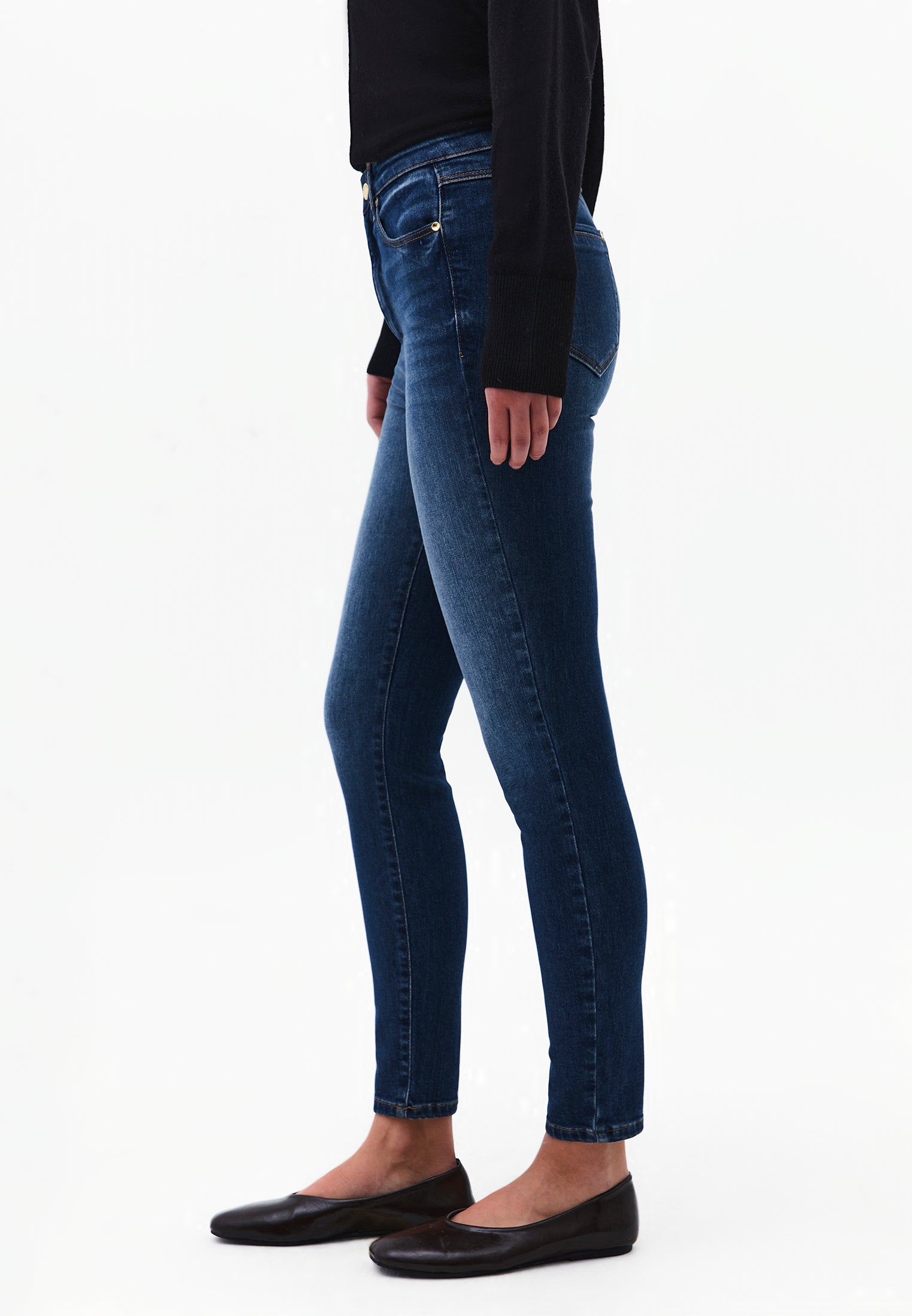 Skinny Ultra High Waist Jeans - MID BLUE DENIM