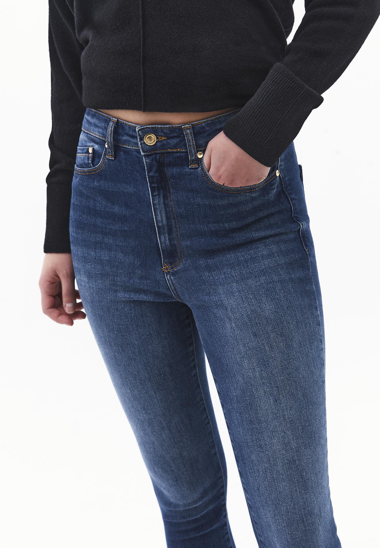 Skinny Ultra High Waist Jeans - MID BLUE DENIM