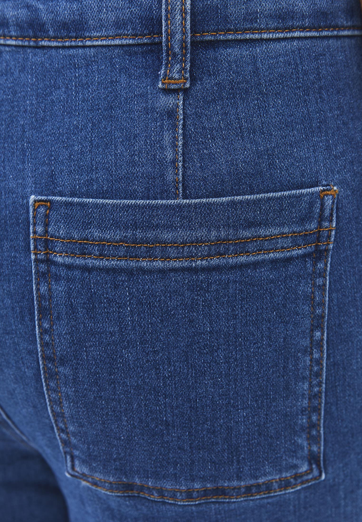 Ultra High Waist Wide Leg Cropped Pants - MID BLUE DENIM