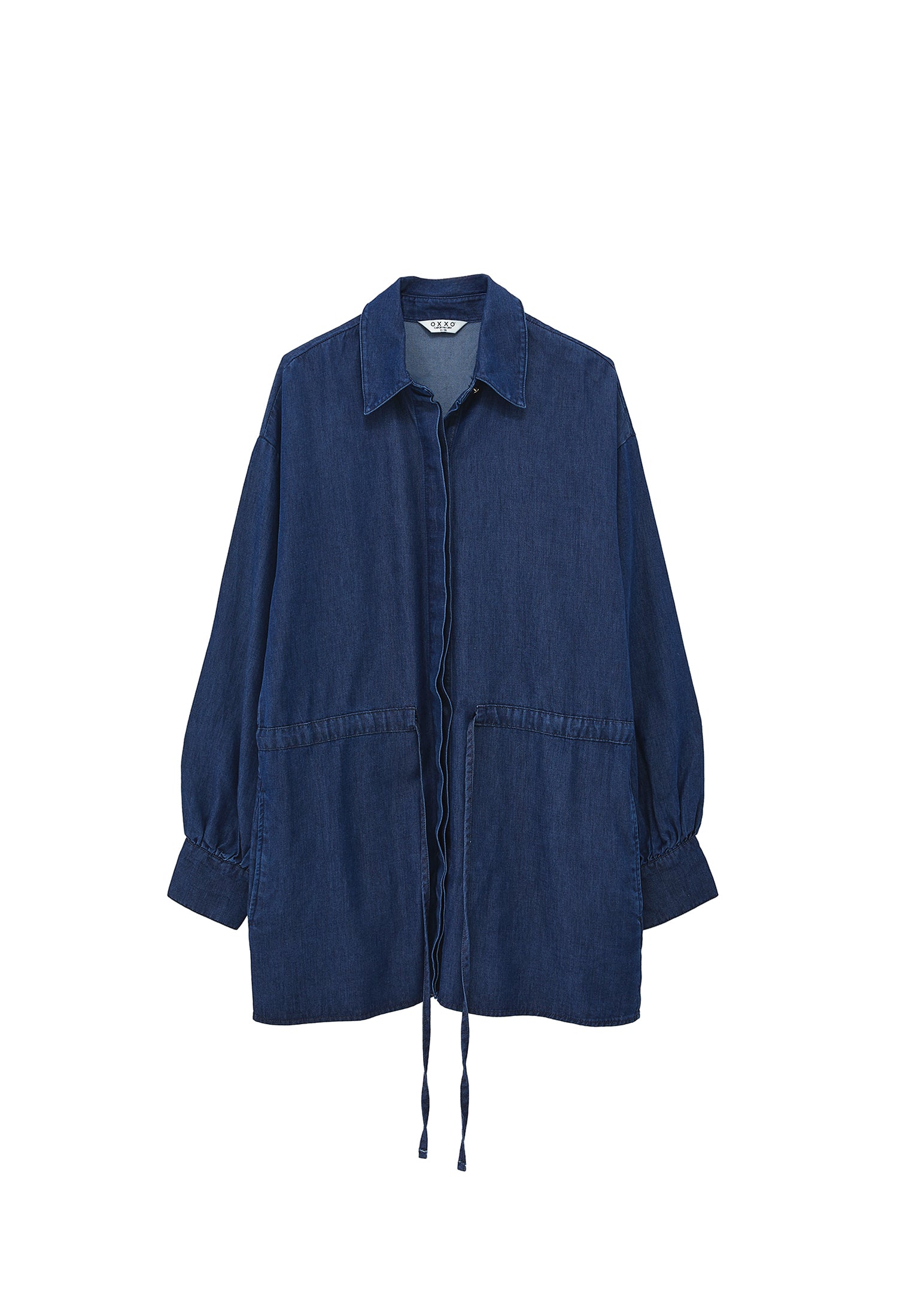 Long Tunic Shirt - MID BLUE DENIM
