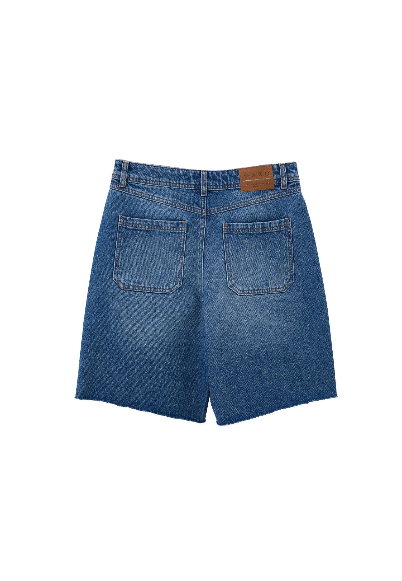 Denim Summer Shorts - MID BLUE DENIM