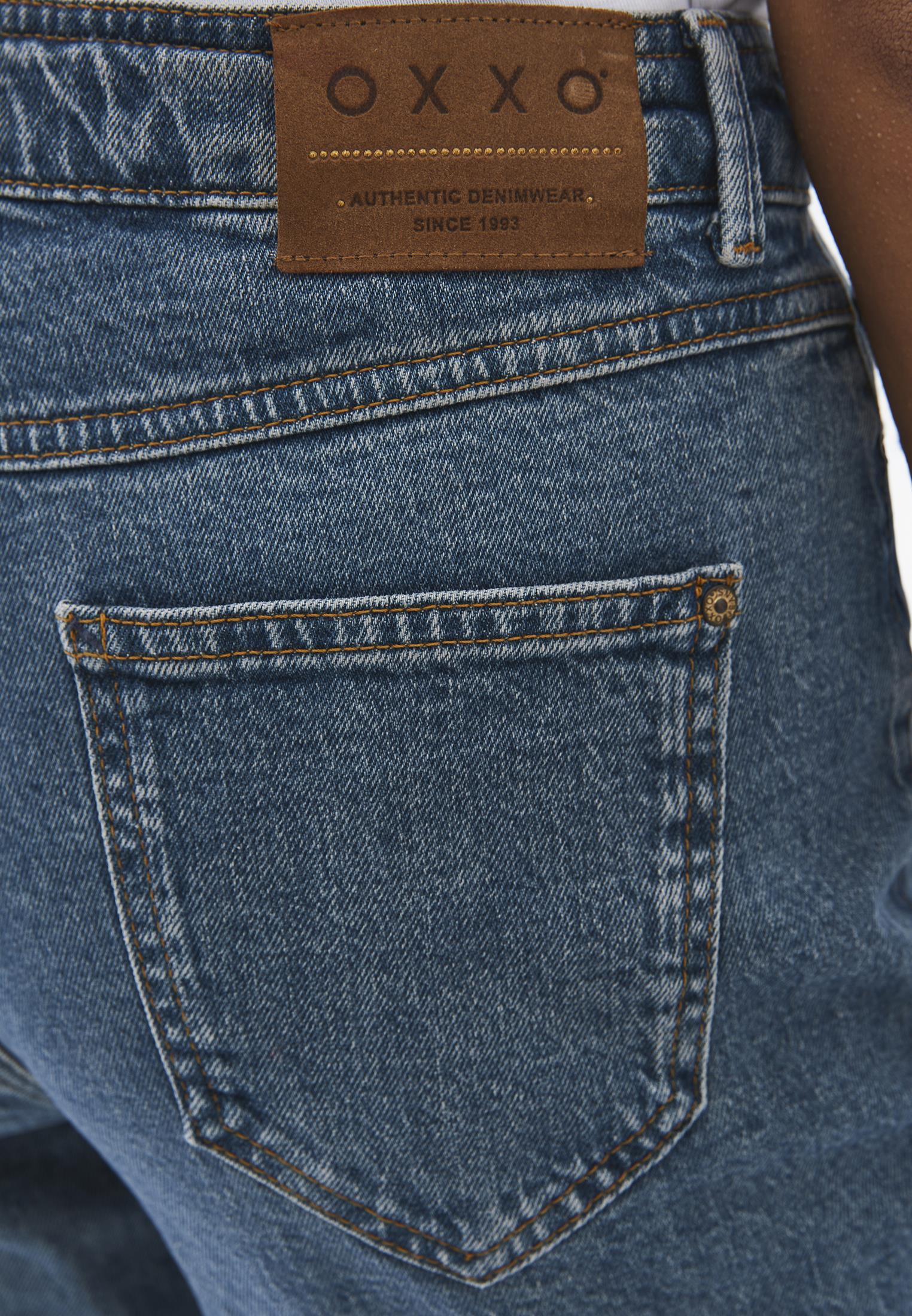 Ultra High Waist Five Pocket Straight Leg Pants - MID GREEN DENIM