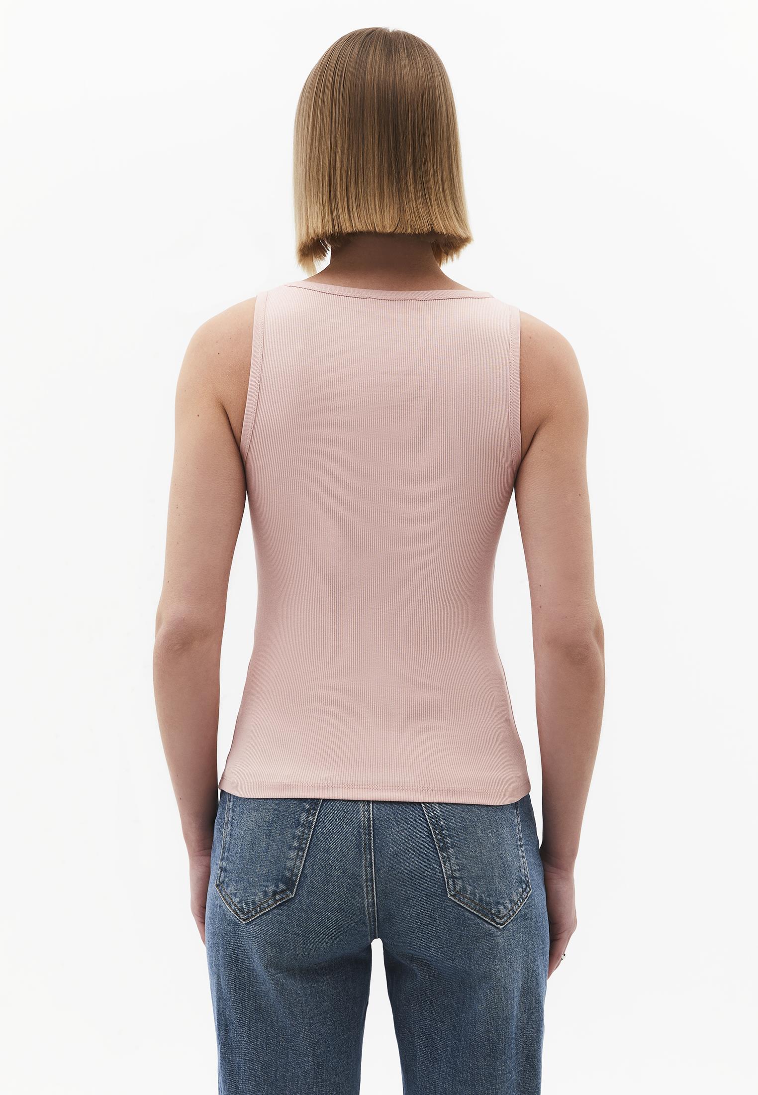 Square Neck Sleeveless Women's Tank Top - MISTY ROSE