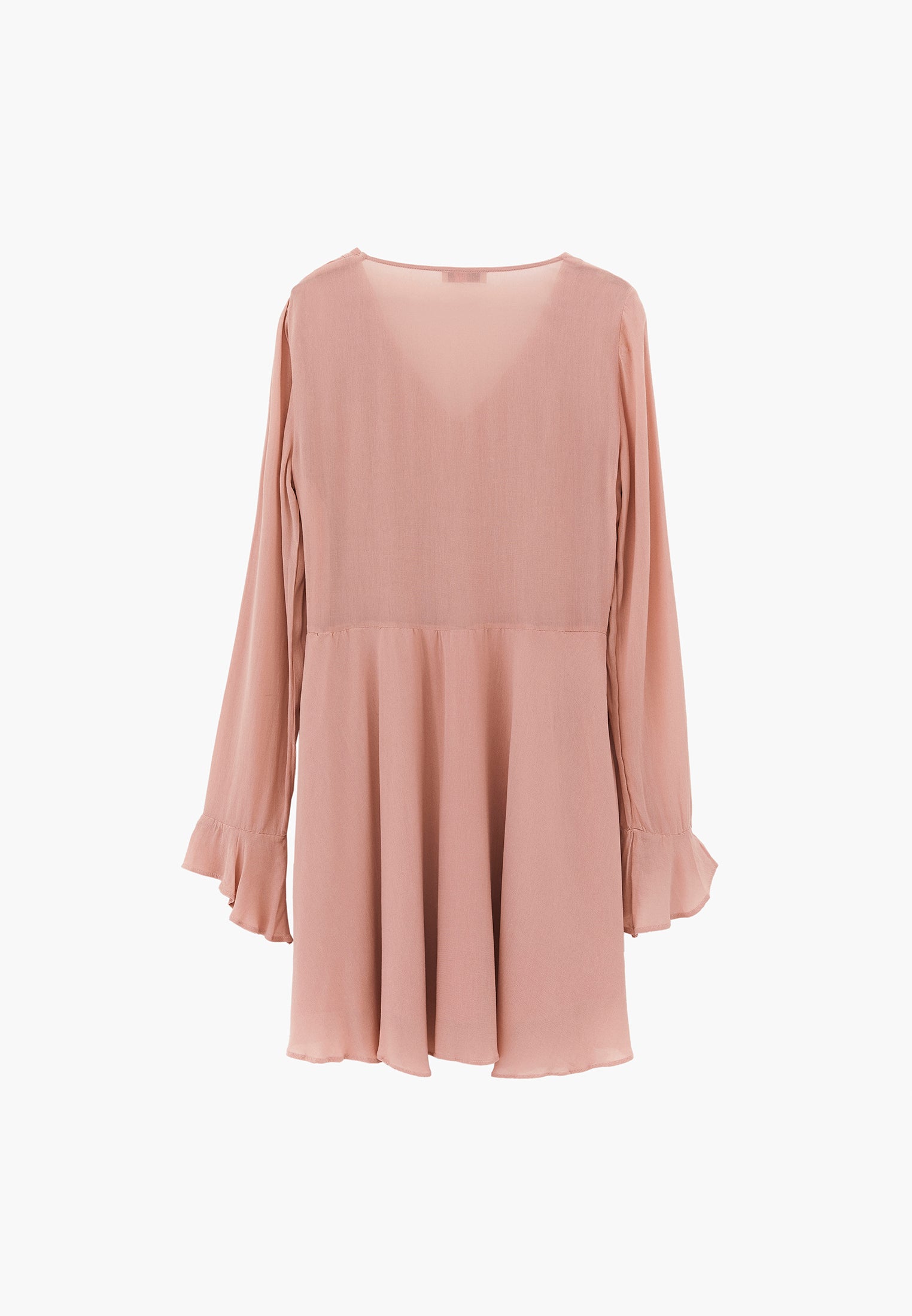 V-Neck Short Dress - MISTY ROSE