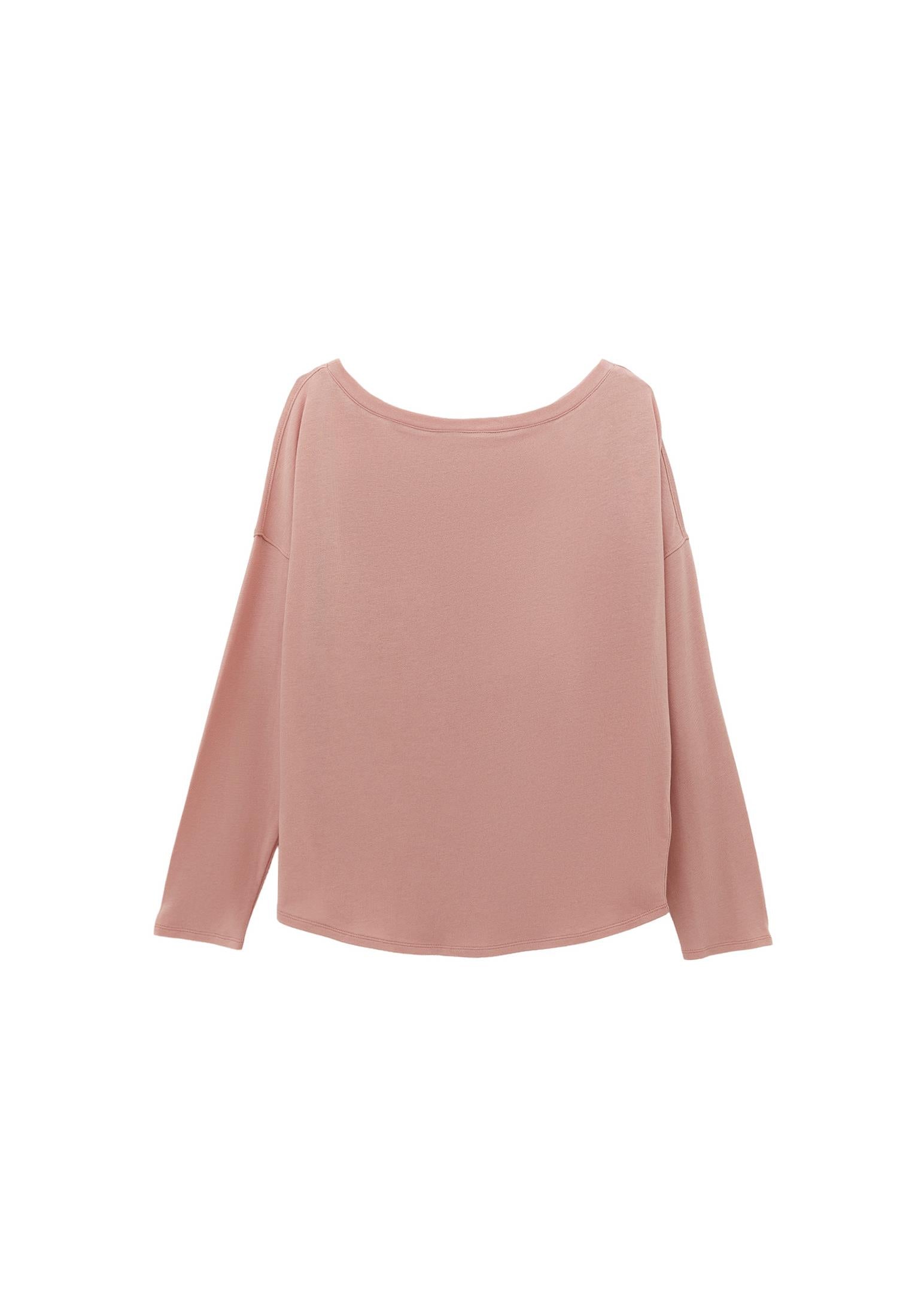 Boat Neck Loose Knit Look Sweater - MISTY ROSE
