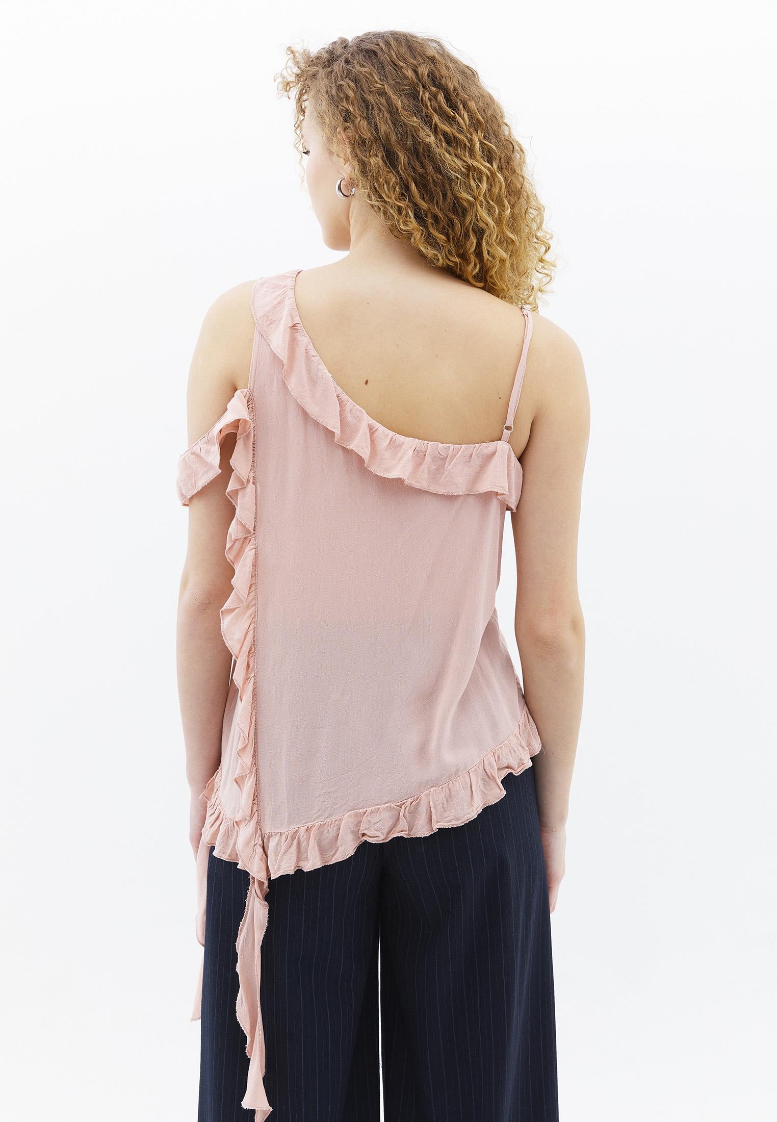 Asymmetric Blouse - MISTY ROSE