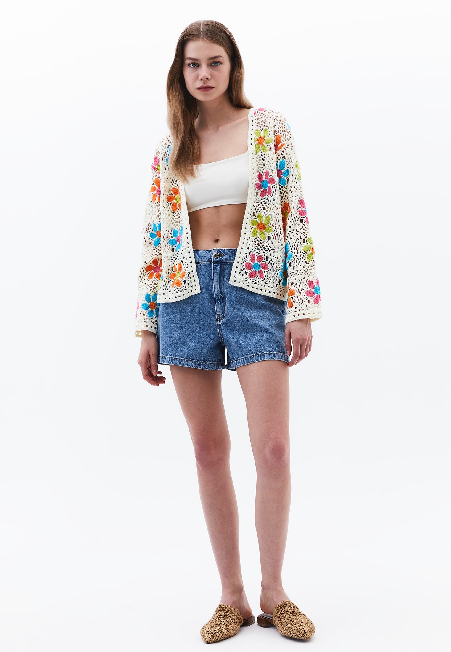 Cardigan With Ajour Pattern - MIX COLOR