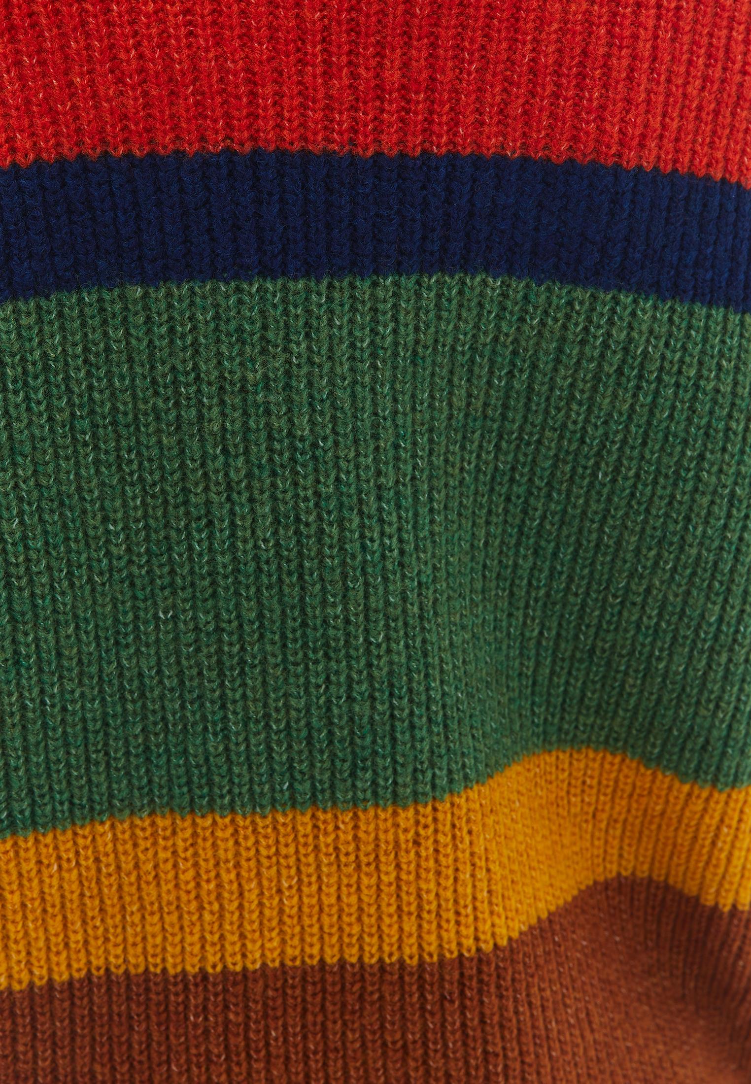 Striped Crew Neck Long Sleeve Sweater - MIX COLOR