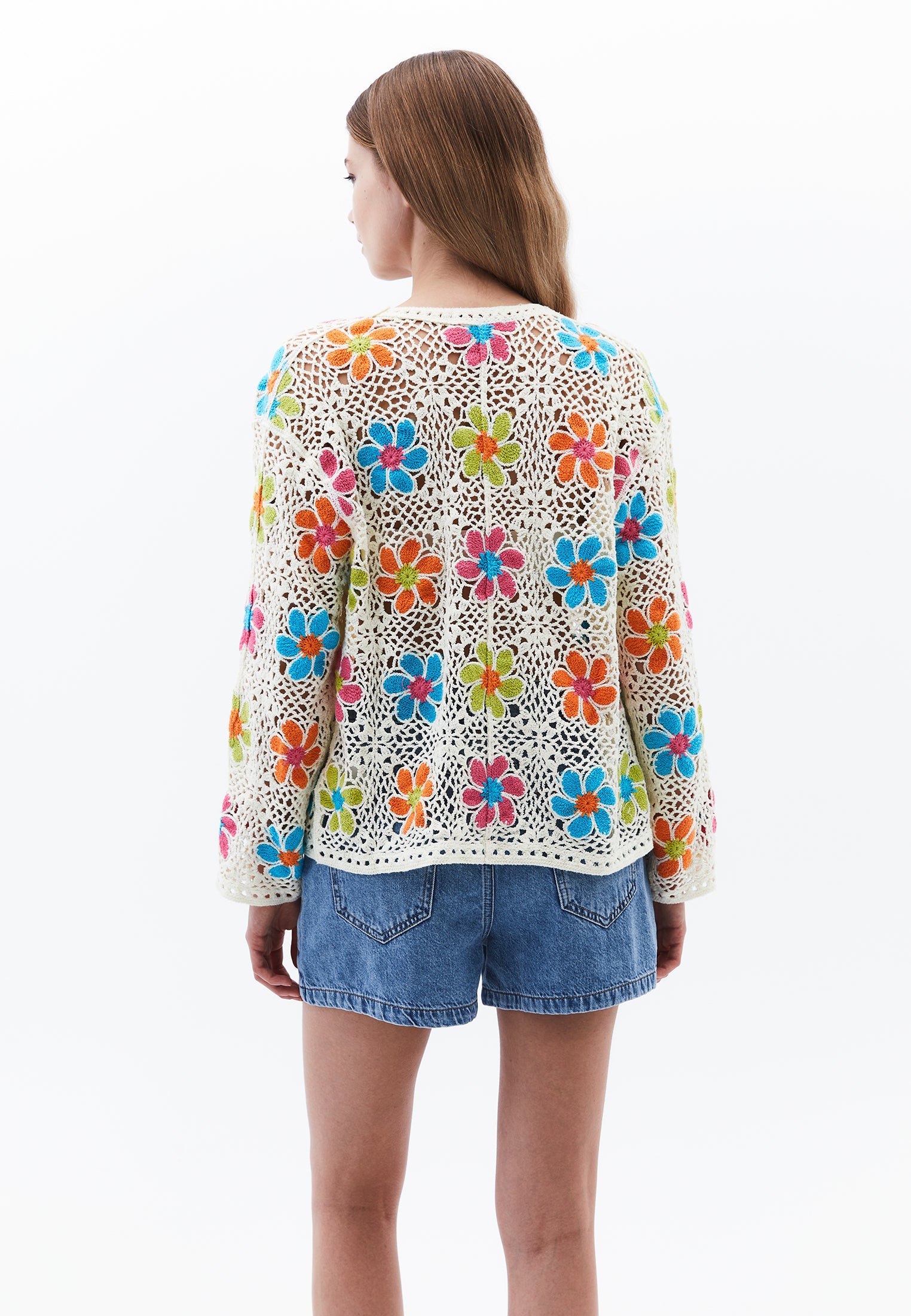 Cardigan With Ajour Pattern - MIX COLOR