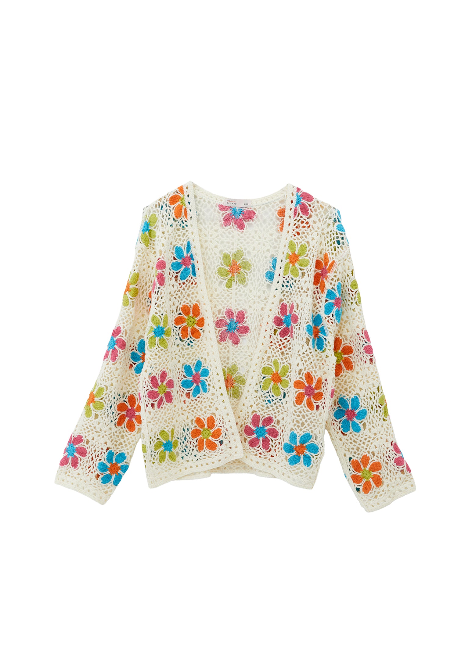 Cardigan With Ajour Pattern - MIX COLOR