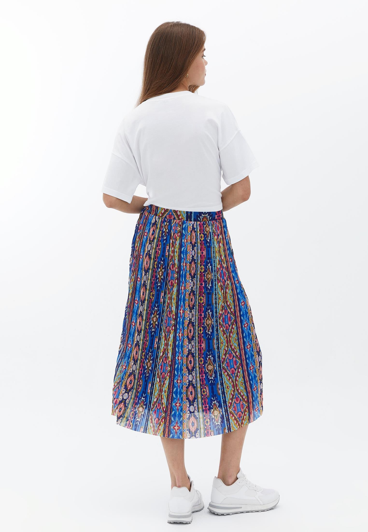 A Line Midi Skirt - MIX COMB