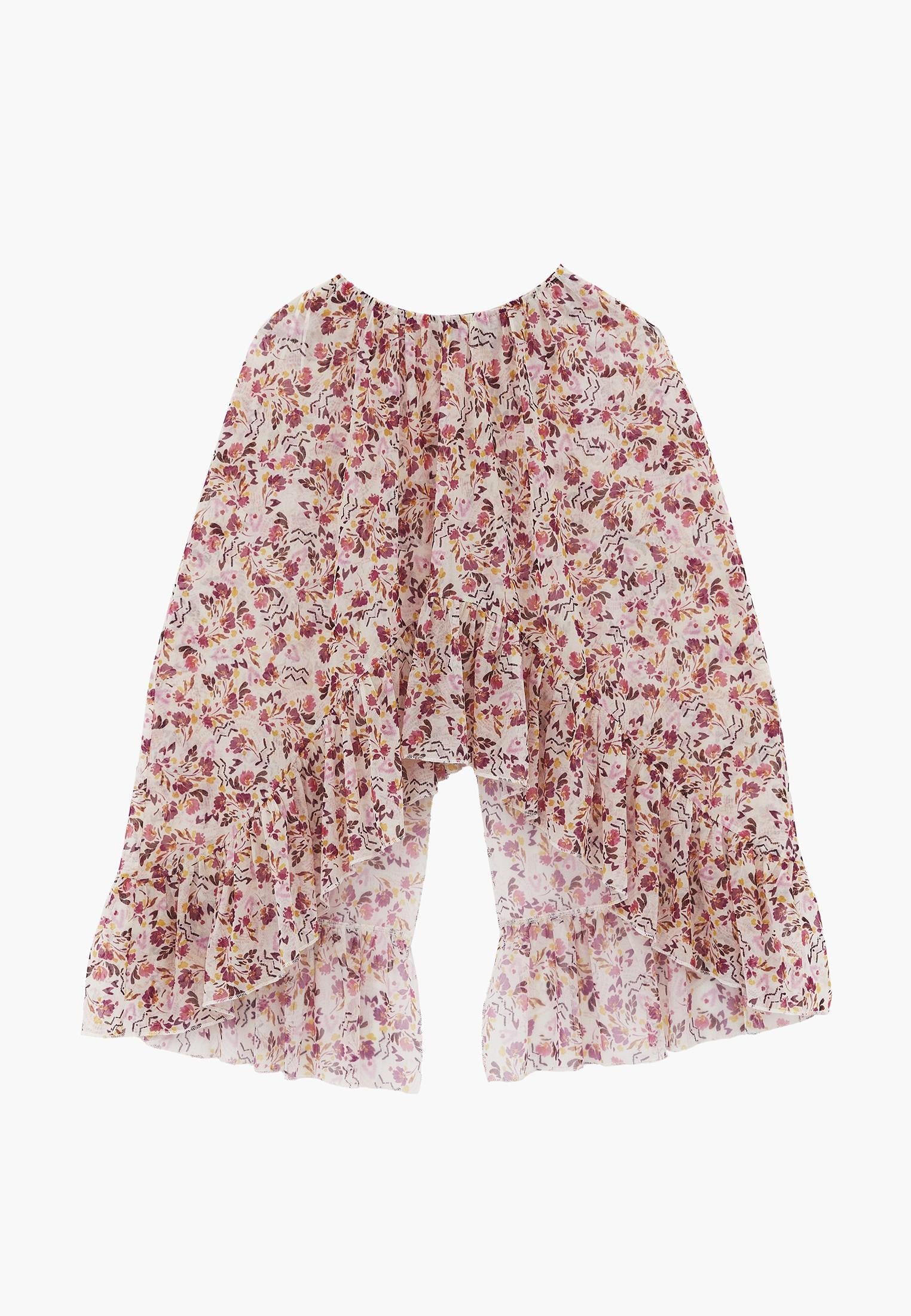 Kimono With Ruffle Details And Bateau Neck - MIX COMB