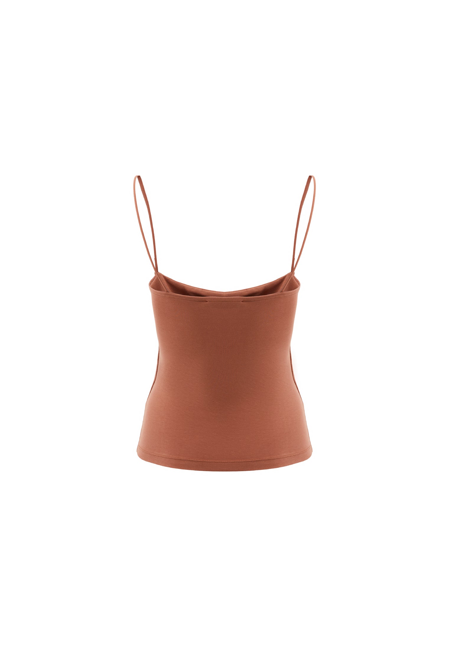 Wide Neck Strappy Tank Top - MOCHA MOUSSE