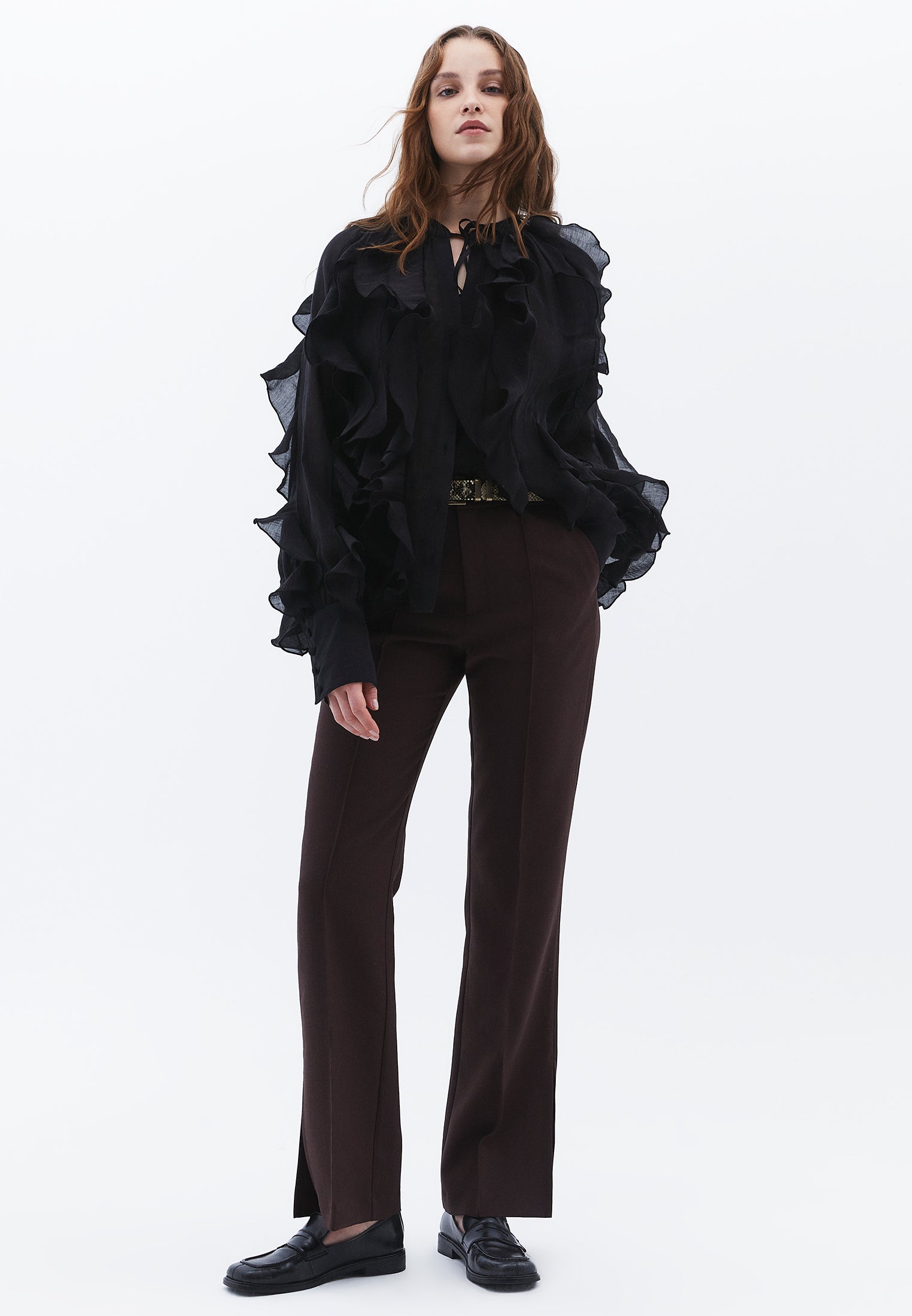 High Waist Straight Leg Pants - MOLE