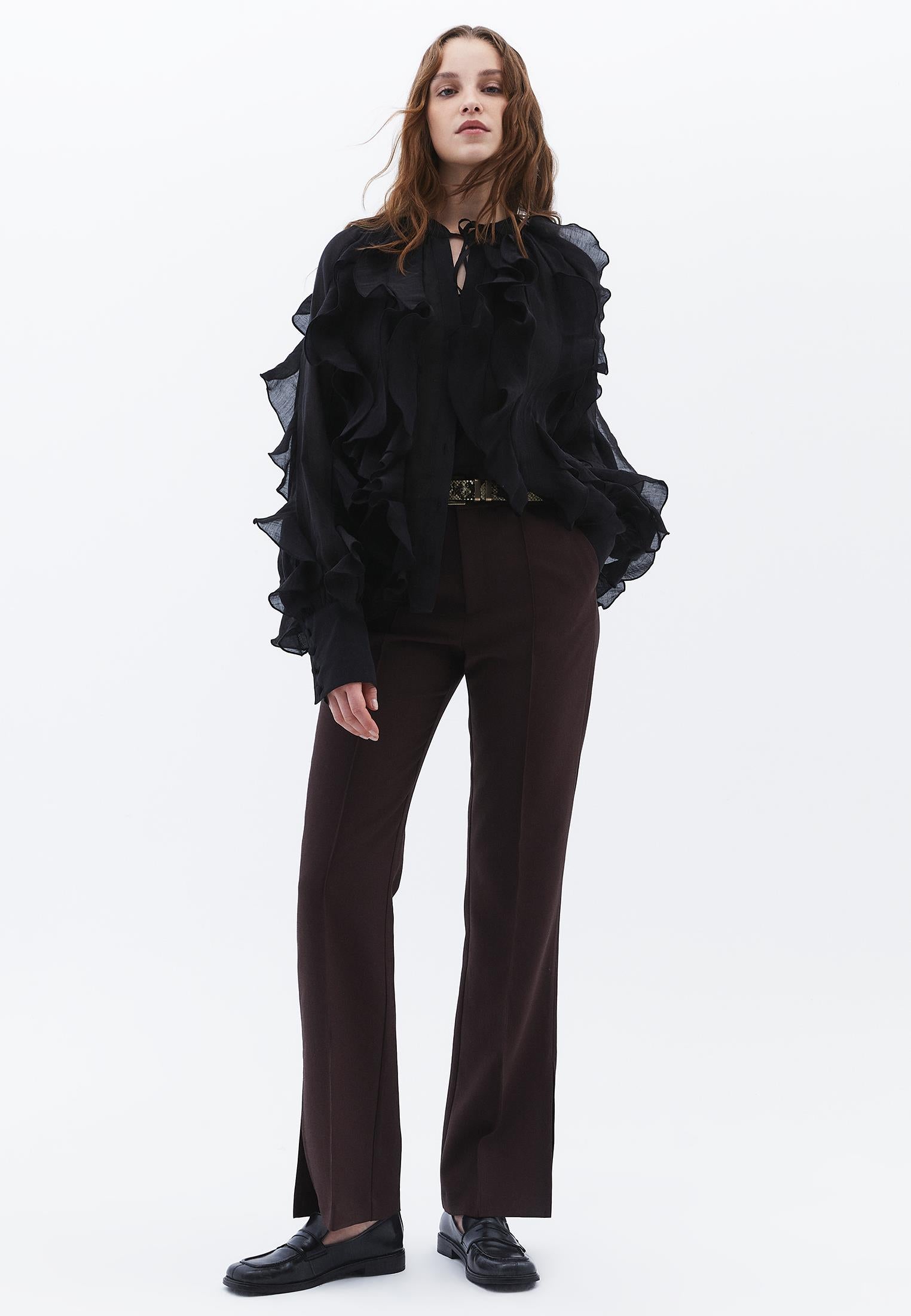 High Waist Straight Leg Pants - MOLE
