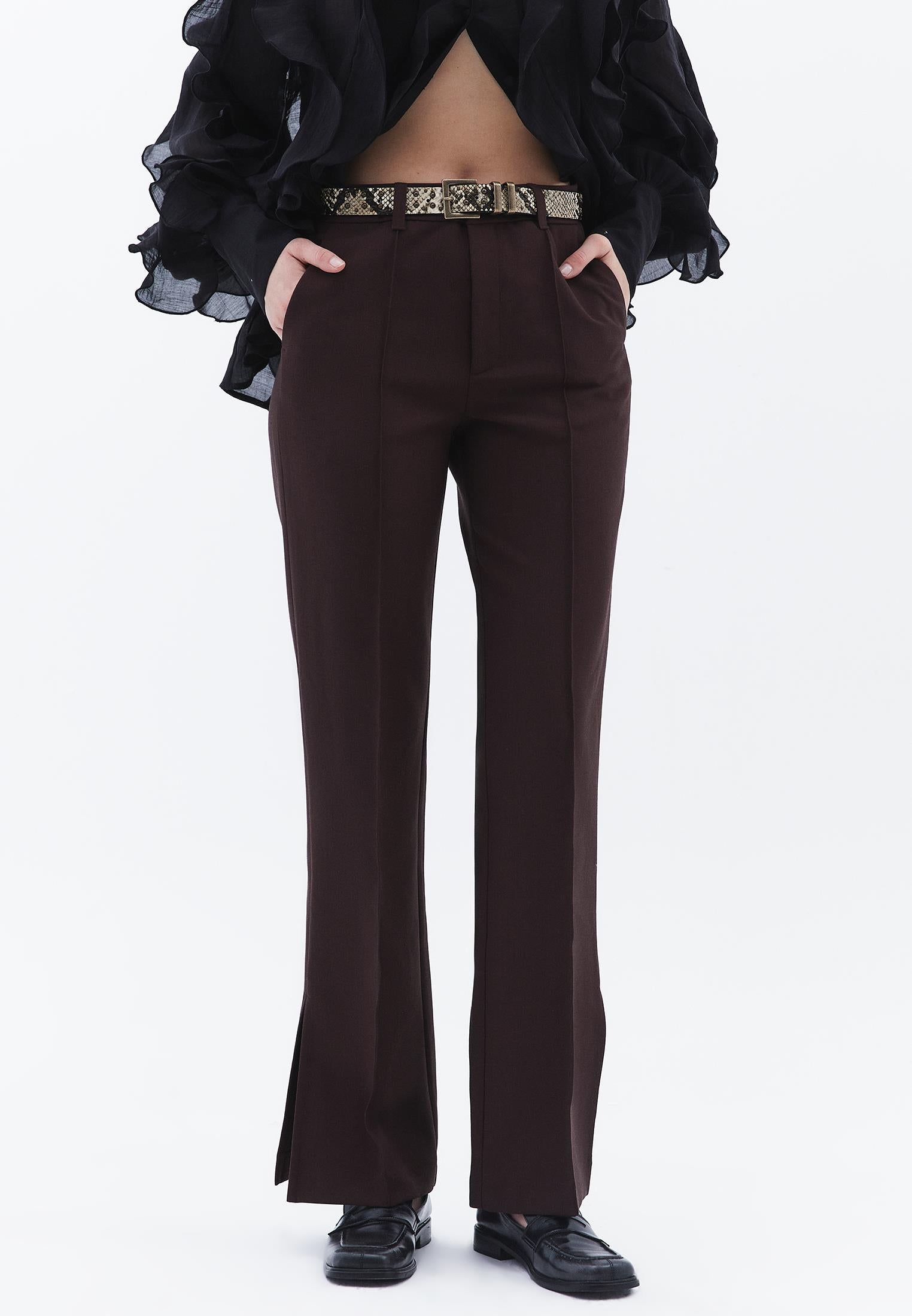 High Waist Straight Leg Pants - MOLE