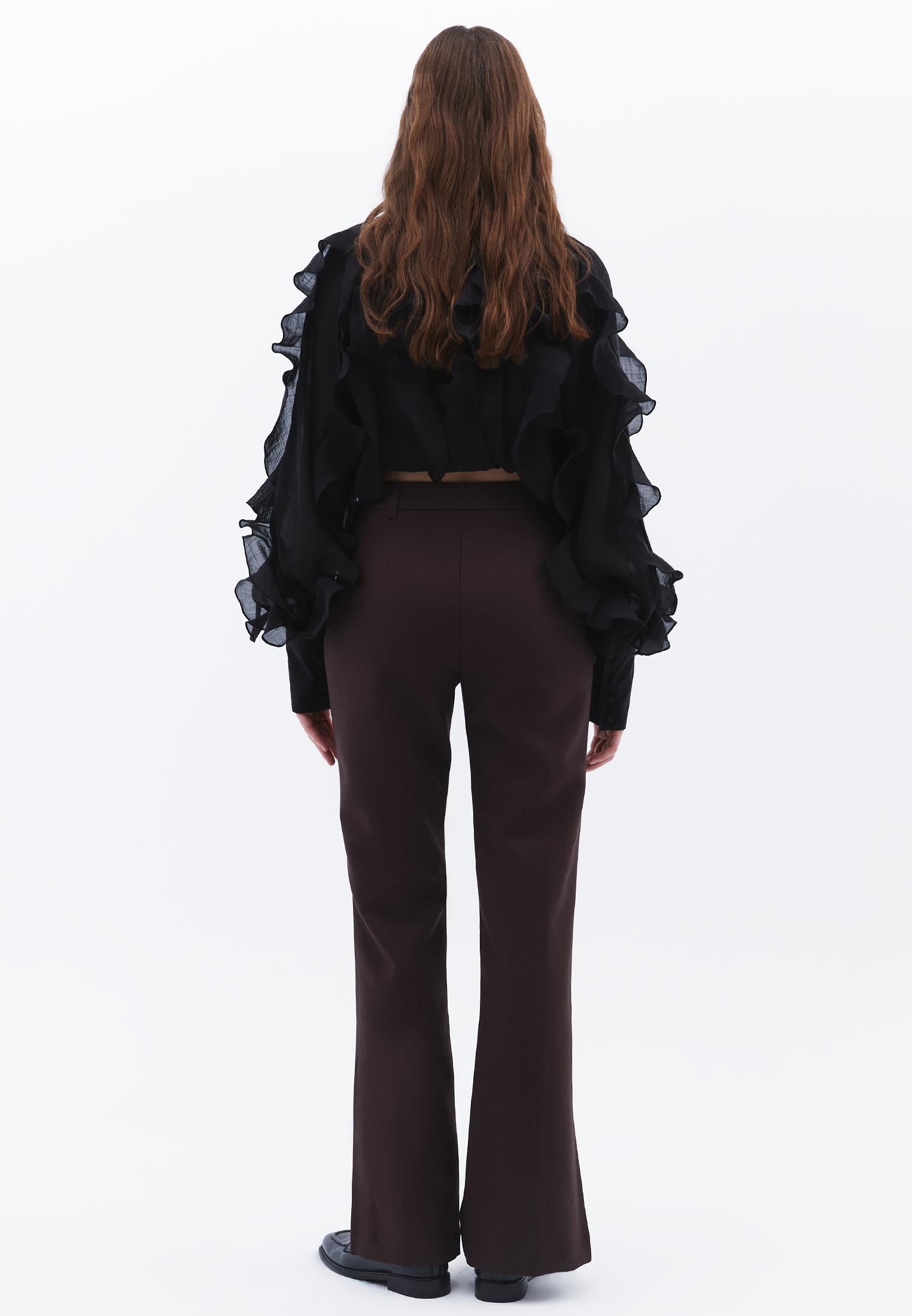 High Waist Straight Leg Pants - MOLE