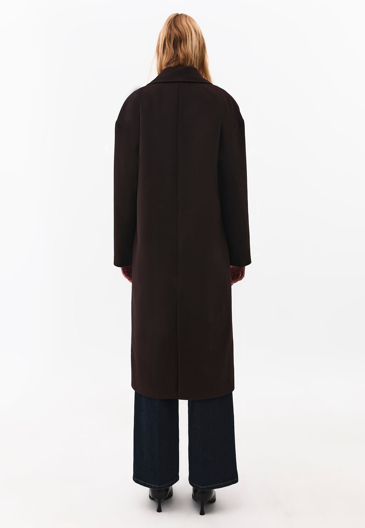 Long Double Breasted Pocket Detail Coat - MOLE