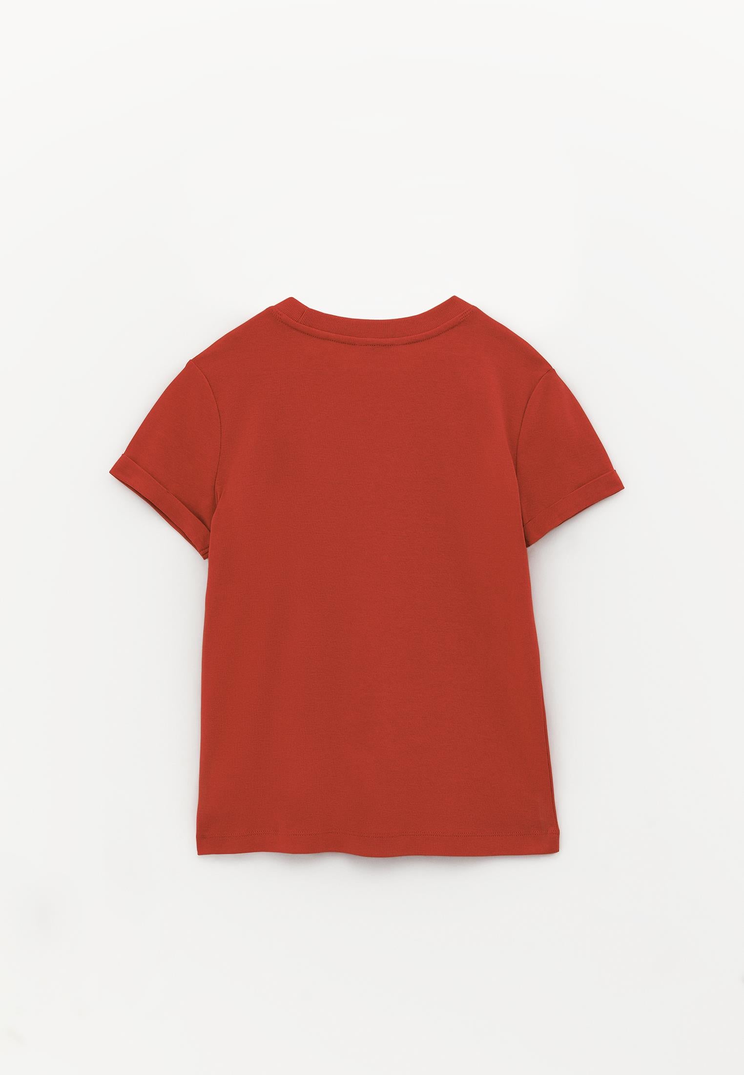 Crew Neck Short Sleeve T-Shirt - MOLTEN LAVA