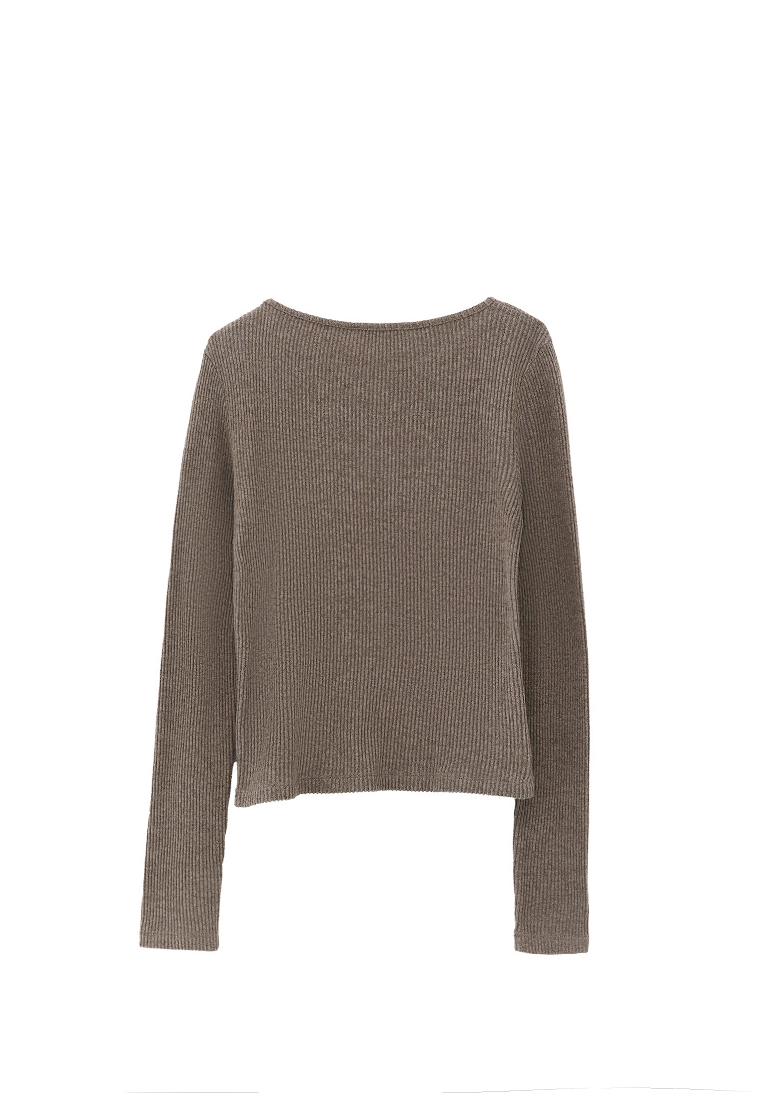 Boat Neck Long Sleeve Button Detailed Blouse - MOREL MELANGE