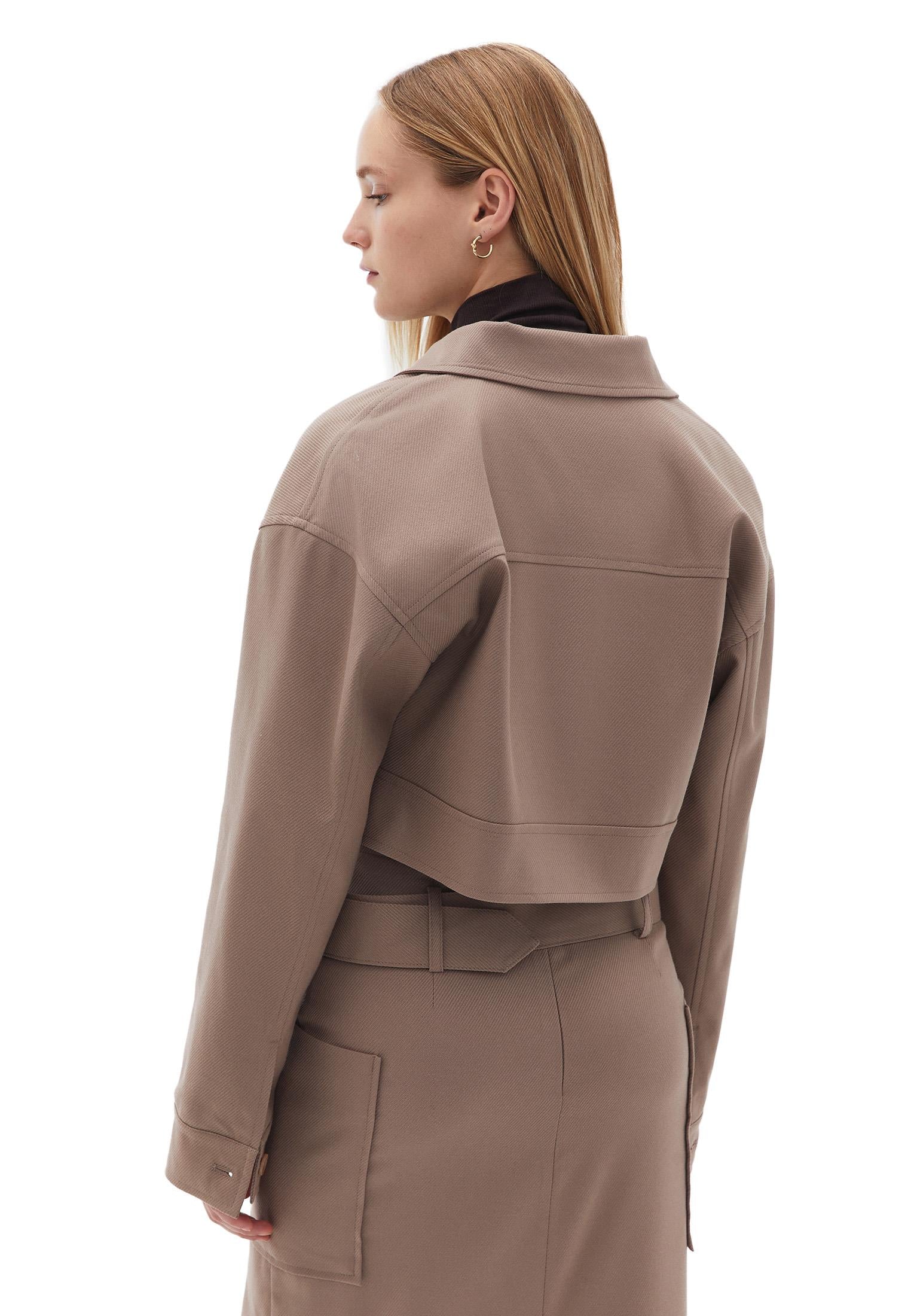 Draped Shirt Collar Jacket - MOUNTAIN TRAIL