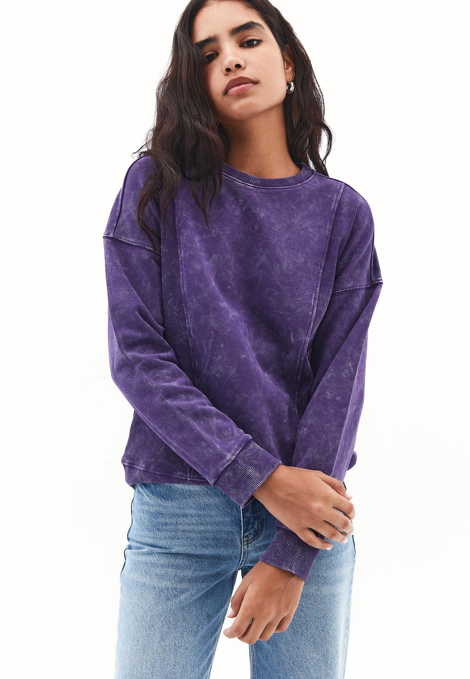 Zip Detailed Oversize Sweatshirt - MULBERRY PURPLE