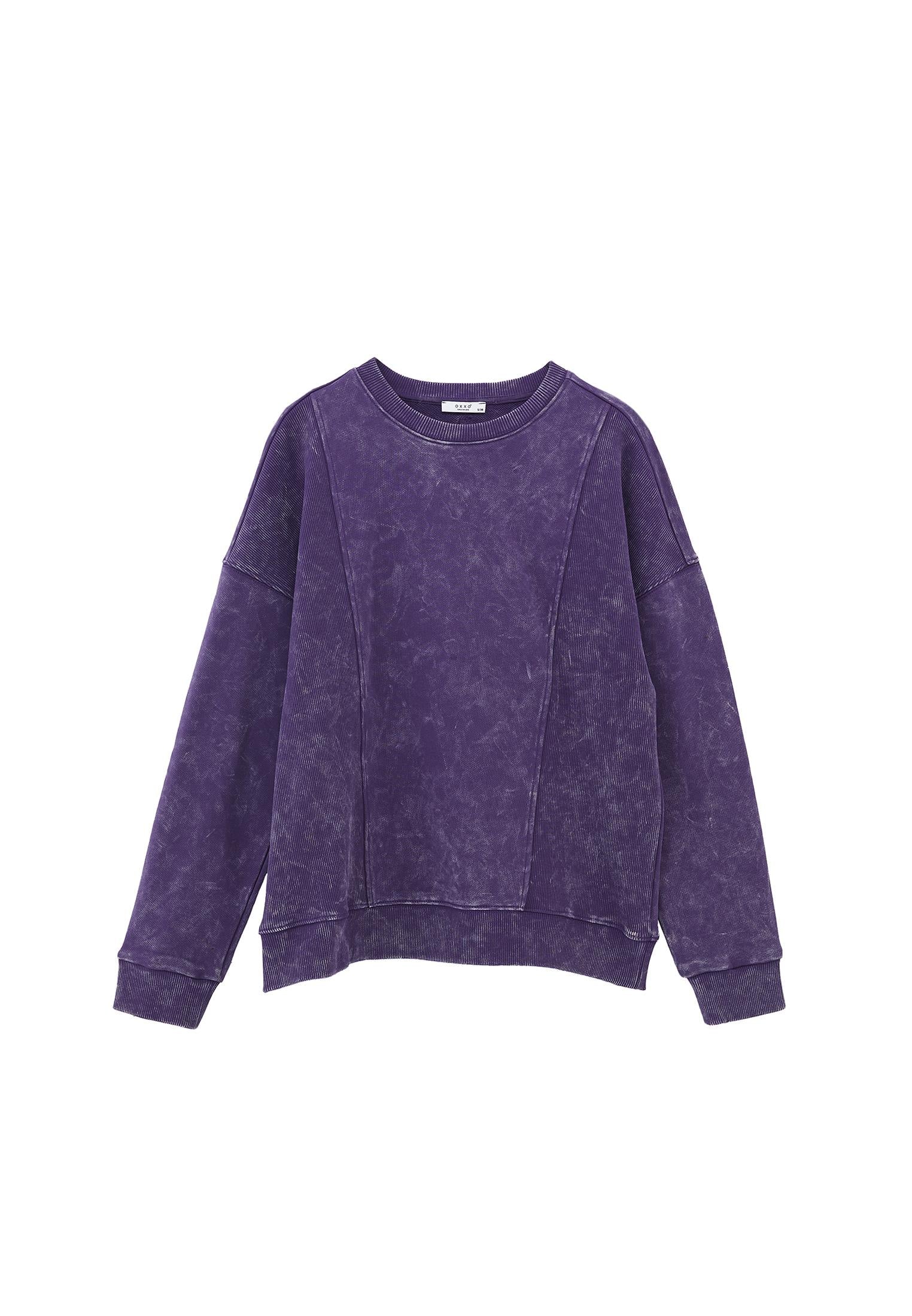 Zip Detailed Oversize Sweatshirt - MULBERRY PURPLE