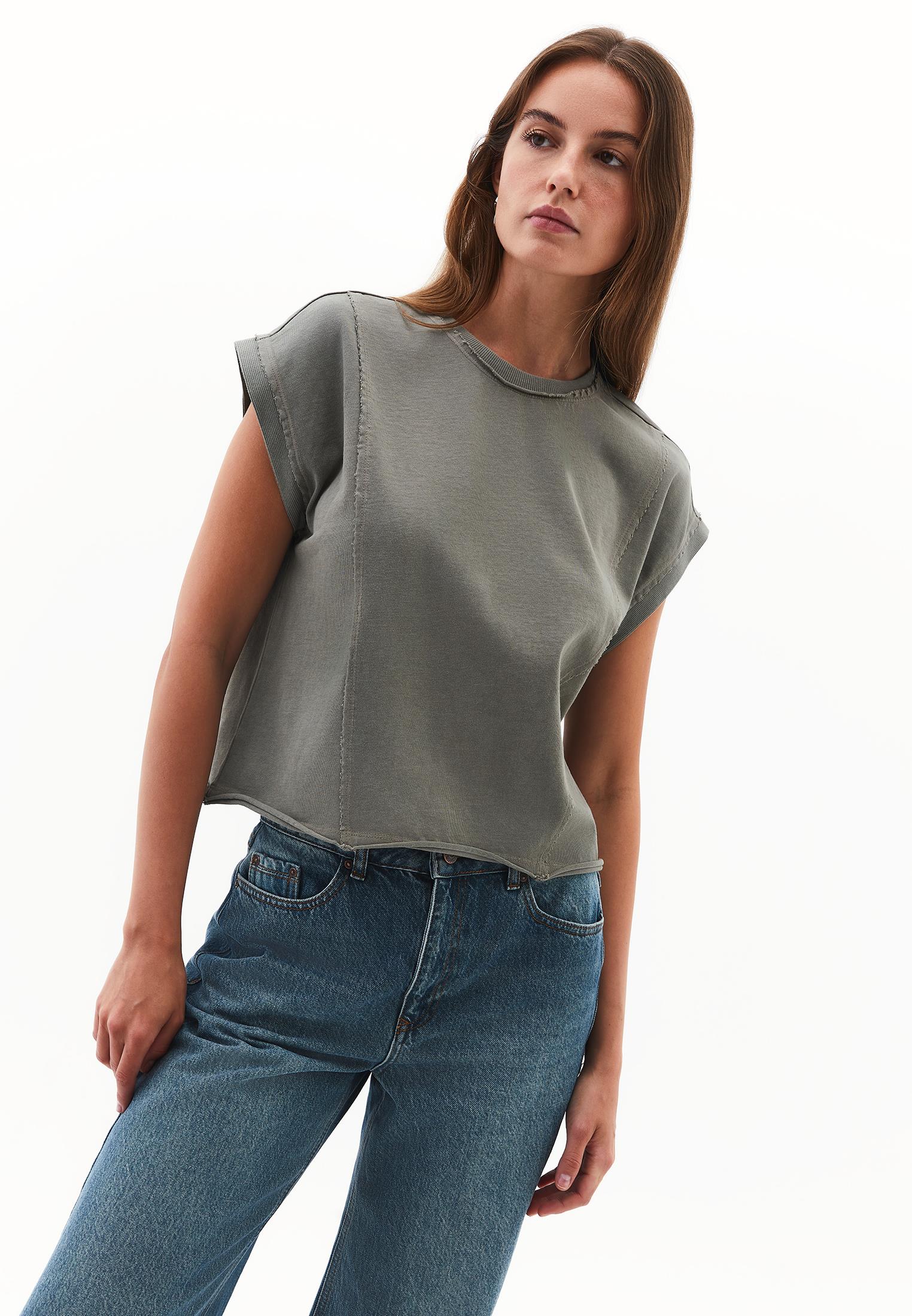Loose Fit Crew Neck T-Shirt - MULLED BASIL