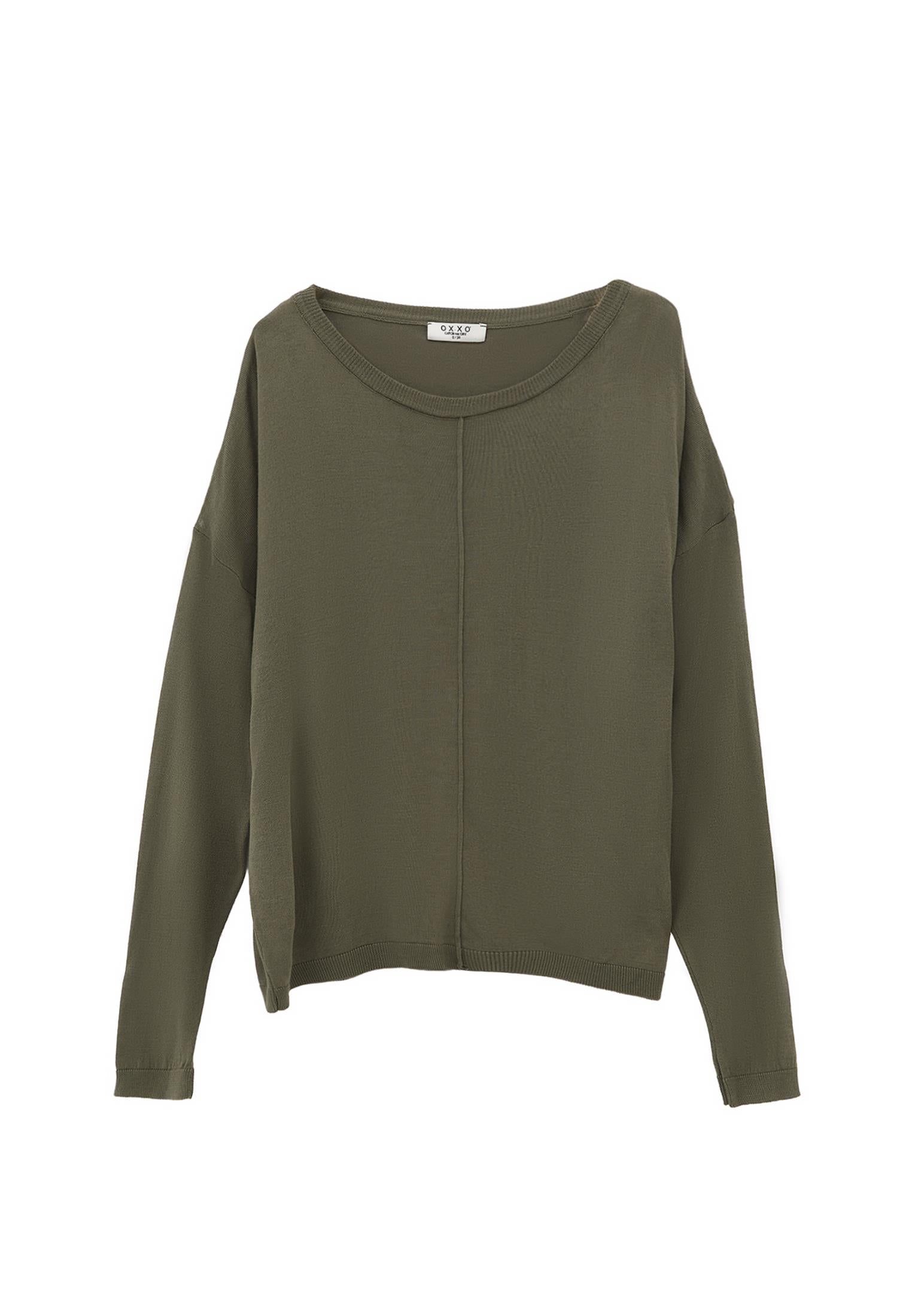 Knitted Boat Neck Sweater - MULLED BASIL