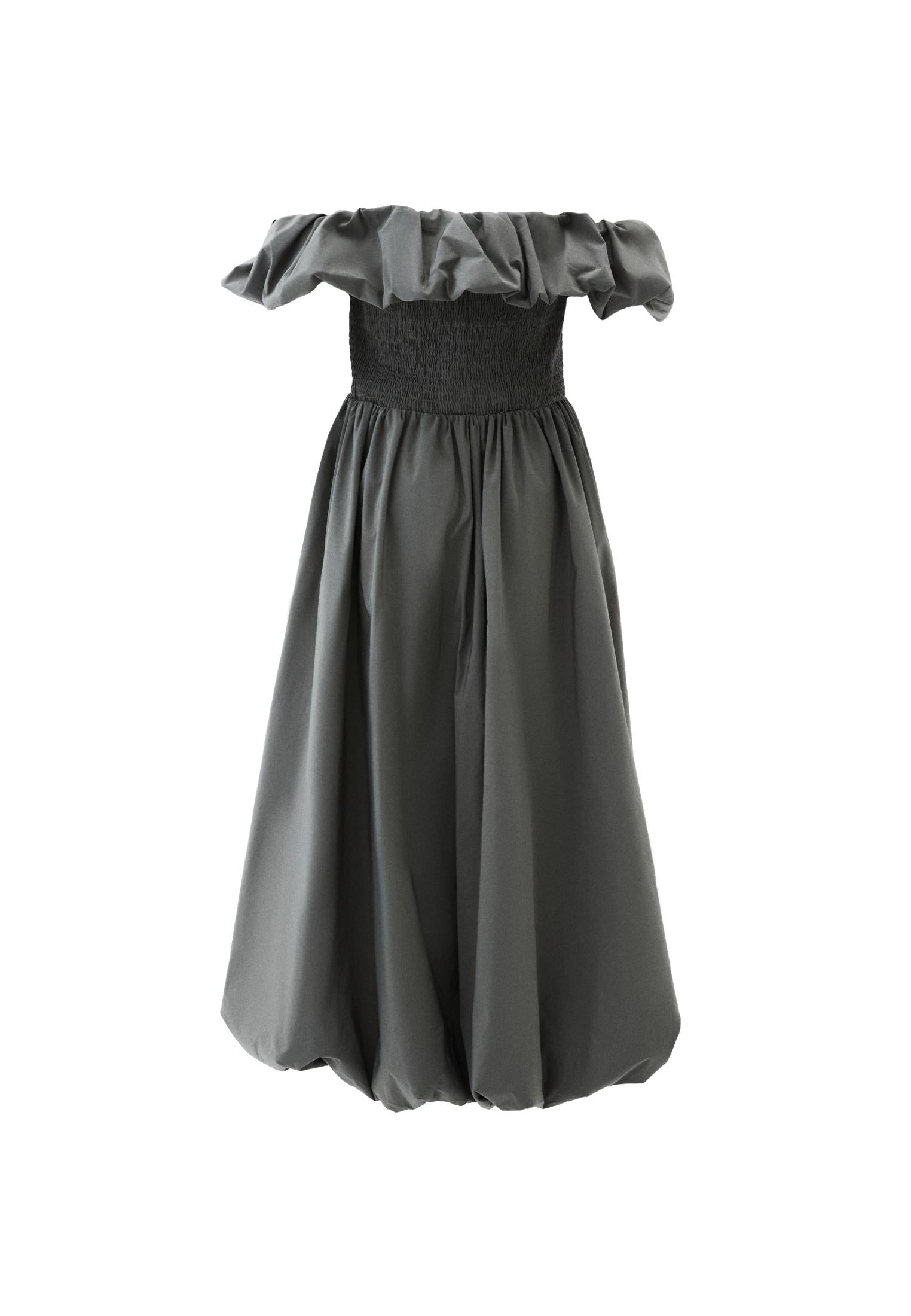 Balloon Dress - MULLED BASIL
