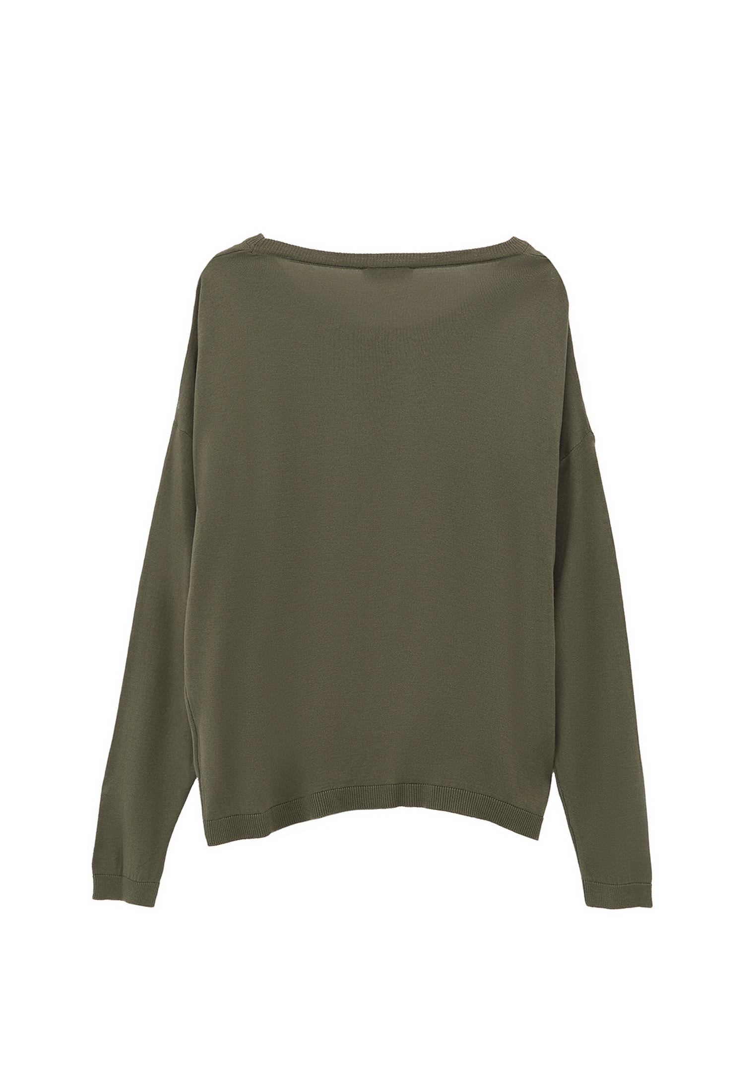 Knitted Boat Neck Sweater - MULLED BASIL