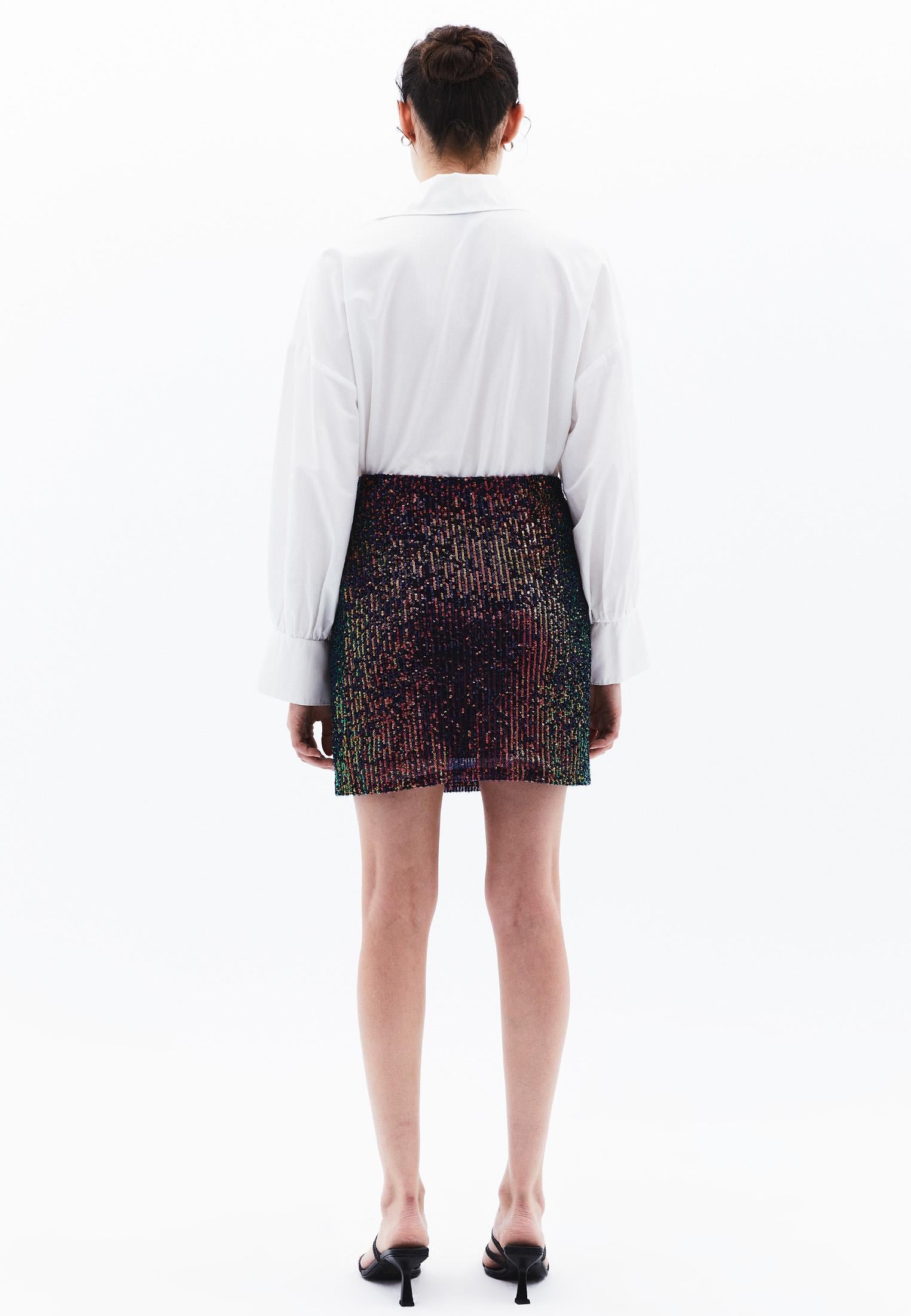 Short Sequin Skirt - MULTI COLOR