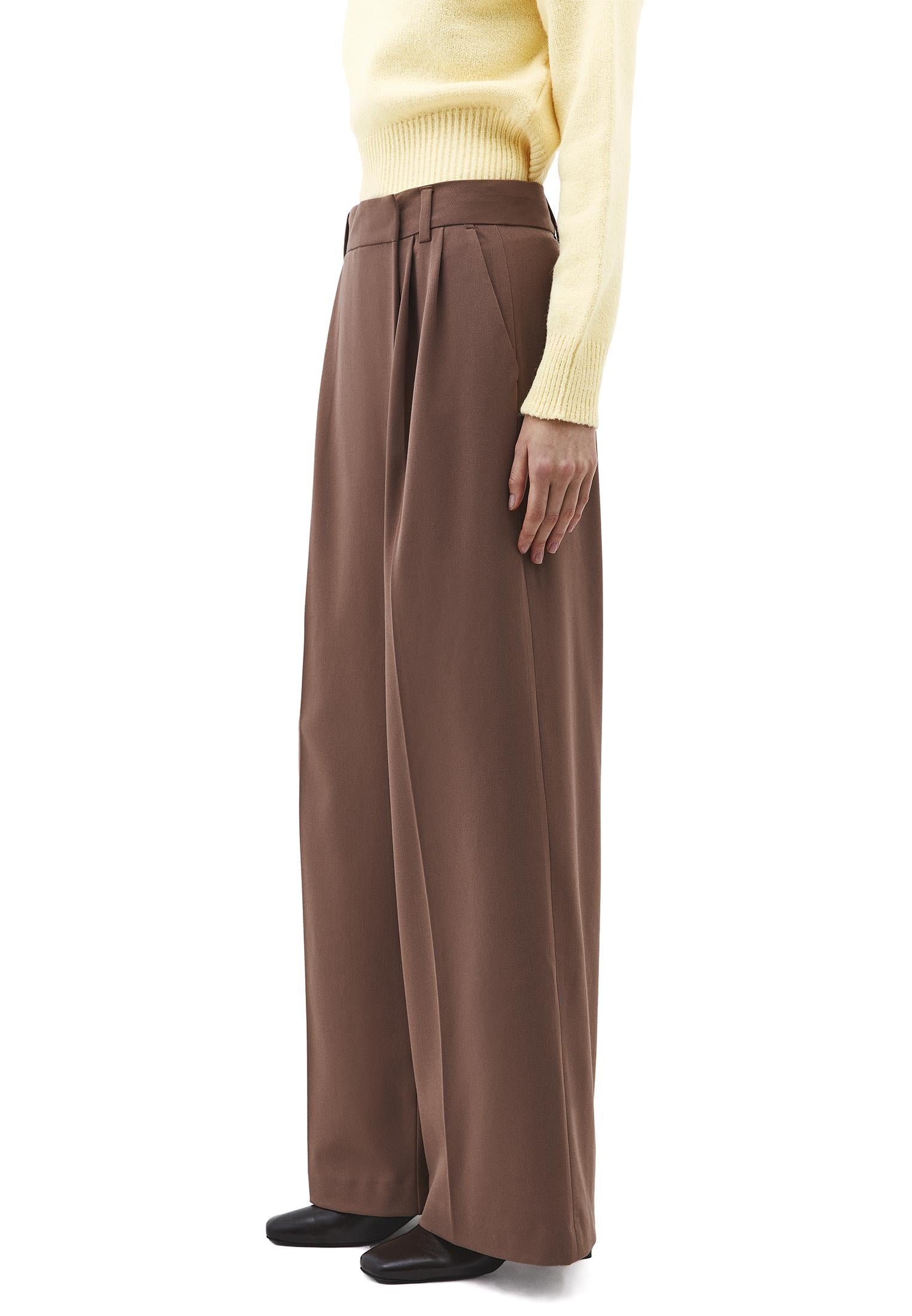 High Waist Asymmetric Wide Leg Pants - MYRISTICA