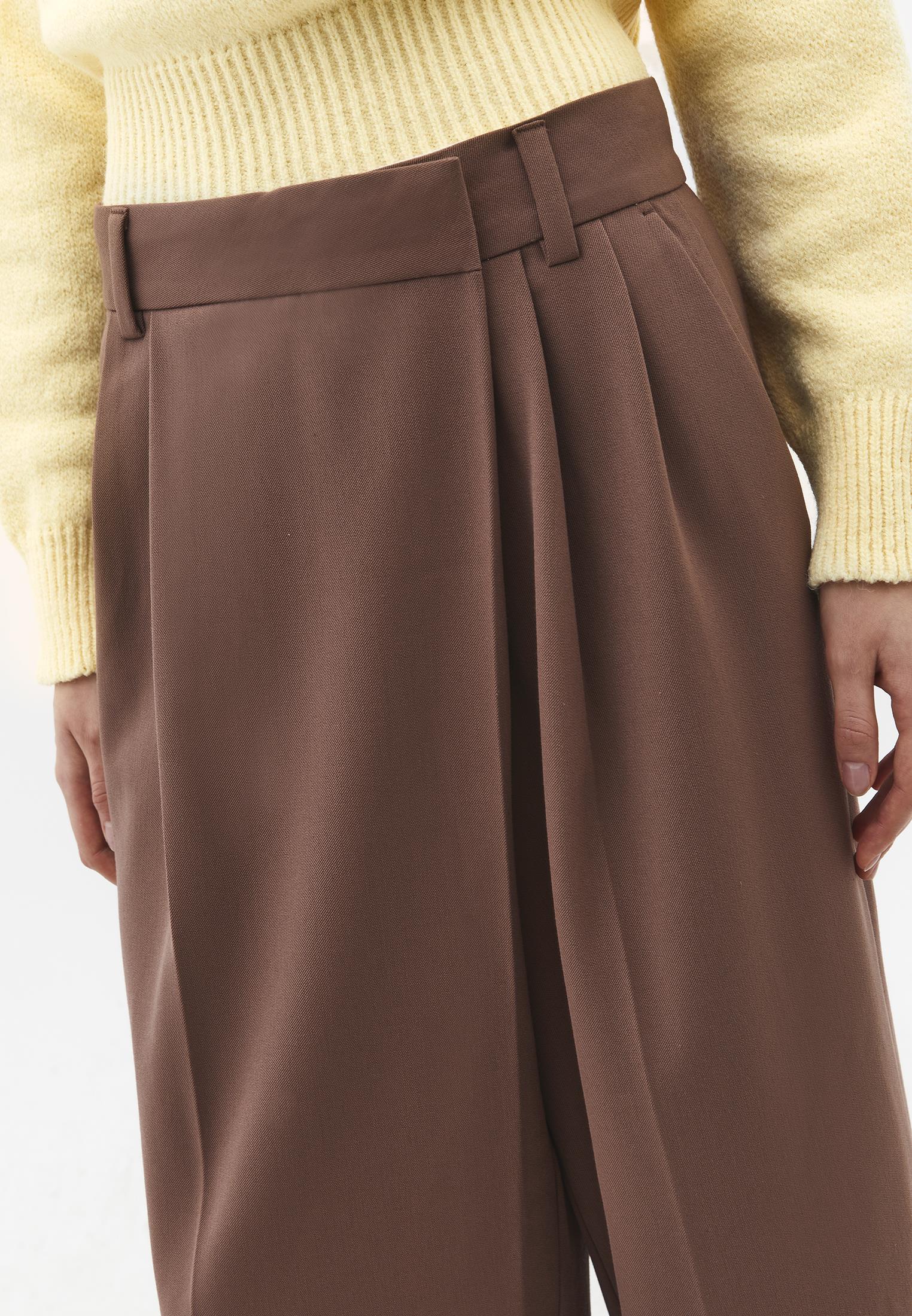 High Waist Asymmetric Wide Leg Pants - MYRISTICA