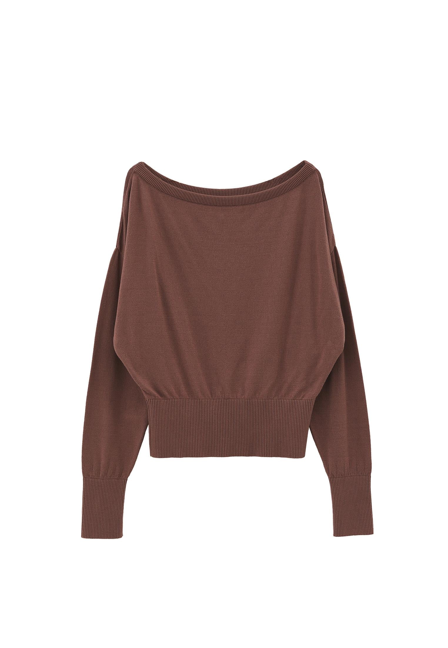 Boat Neck Long Sleeve Sweater - MYRISTICA