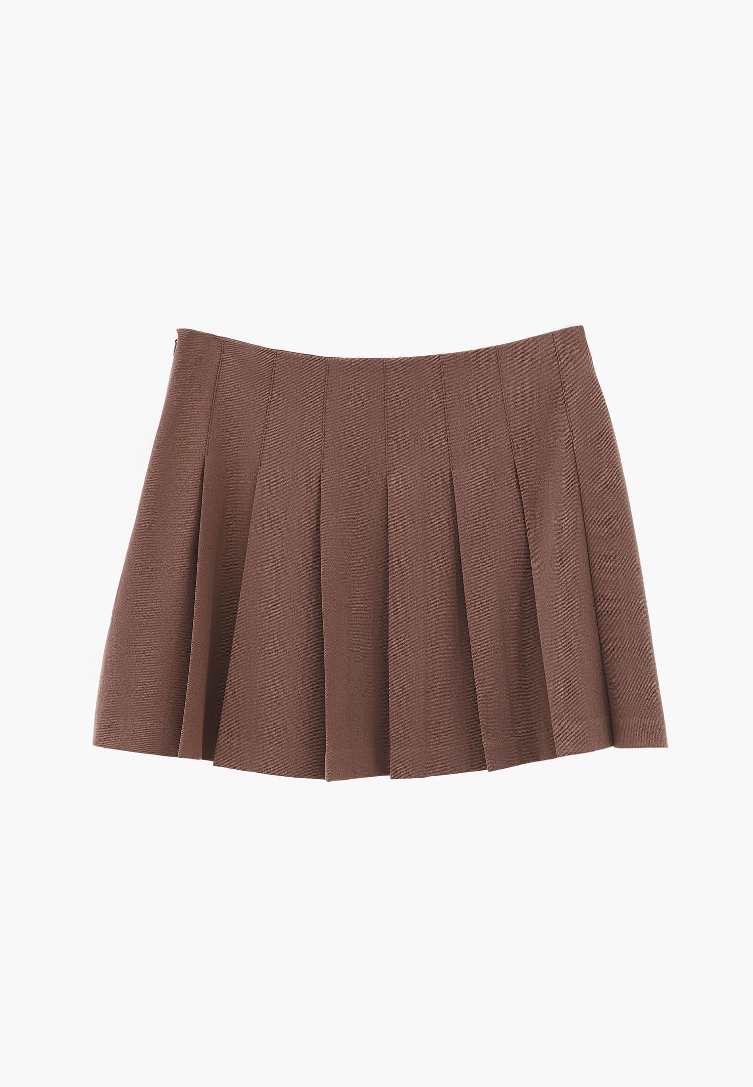 Short Skirt With Pleat Details - MYRISTICA