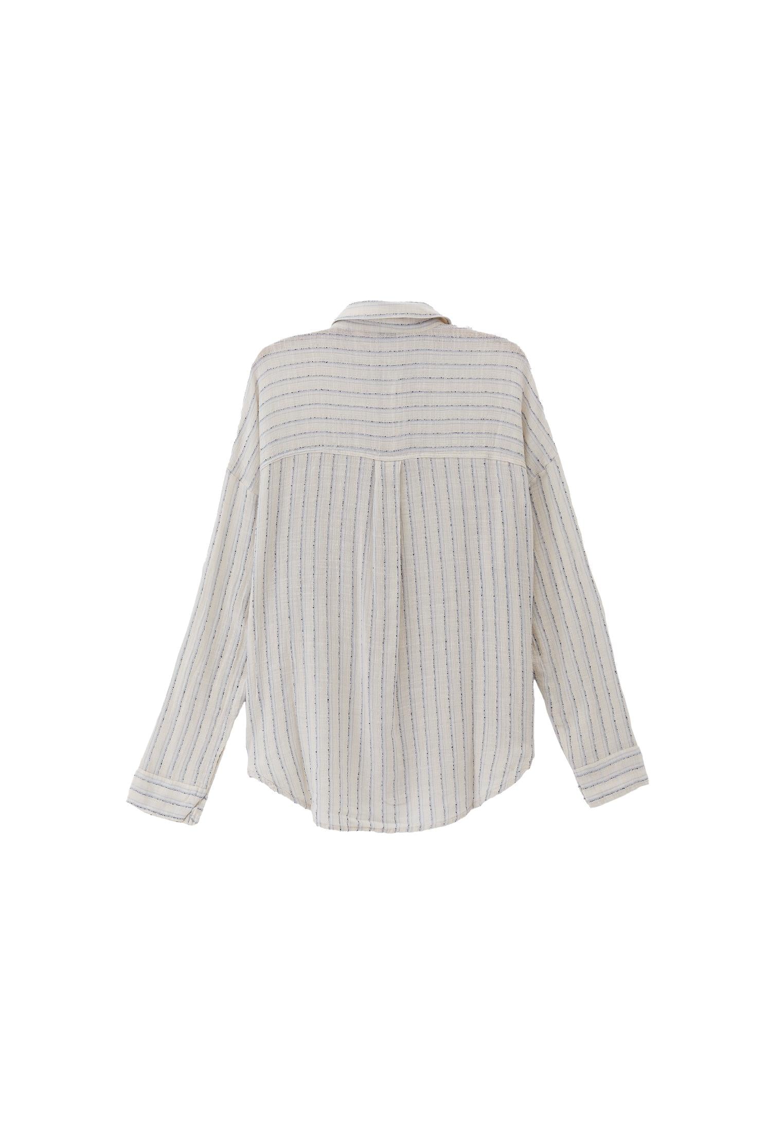 Oversize Shirt With Pocket - NANTUCKET BREEZE STRIPE