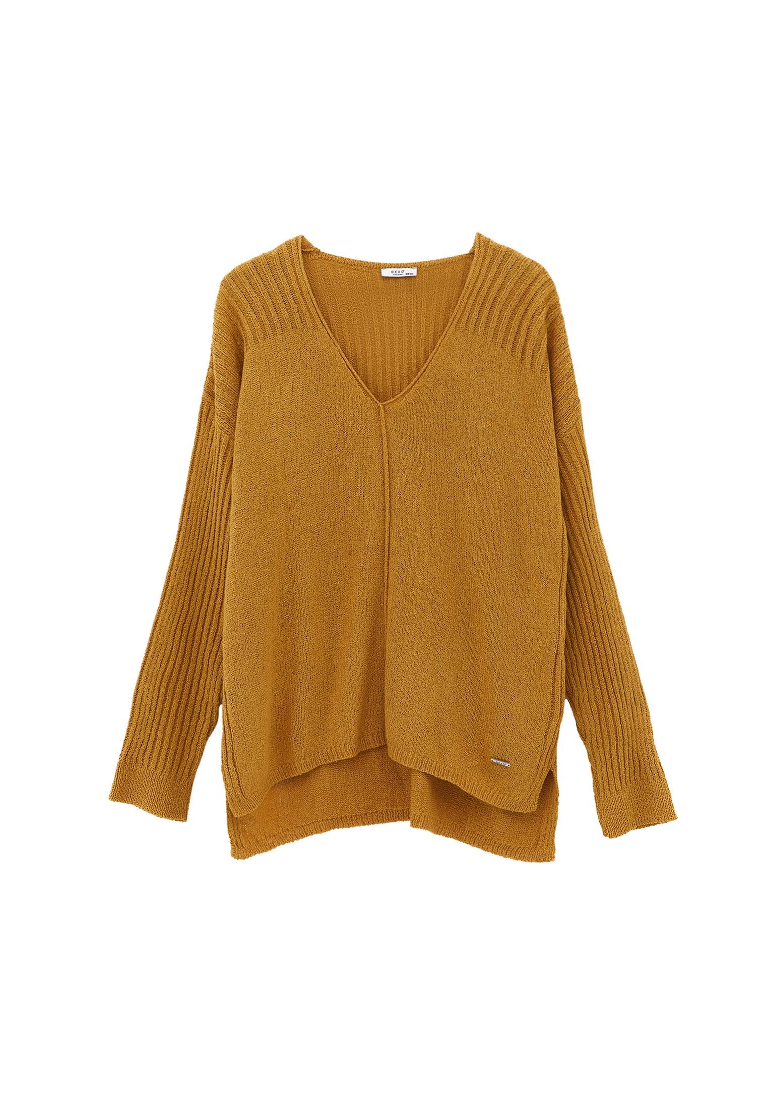 V Neck Standard Sweater - NARCISSUS